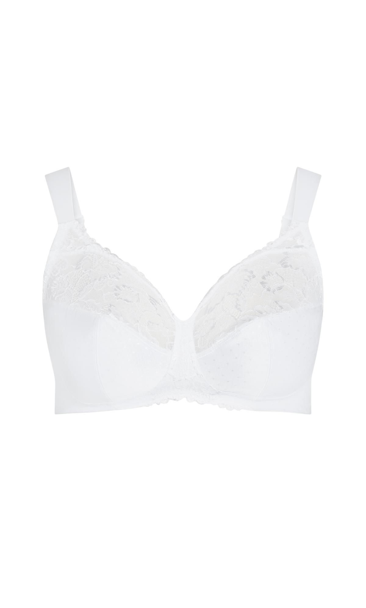 Evans White Lace Soft Cup Non-Wired Bra 3