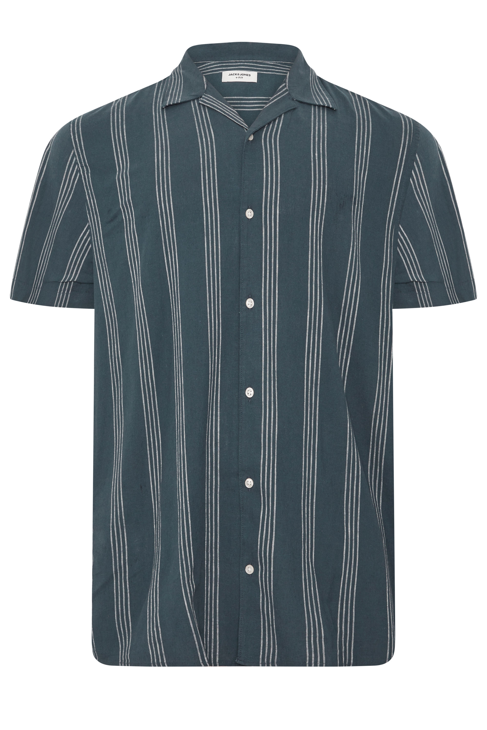 JACK & JONES Big & Tall Navy Blue Stripe Print Shirt | BadRhino 2