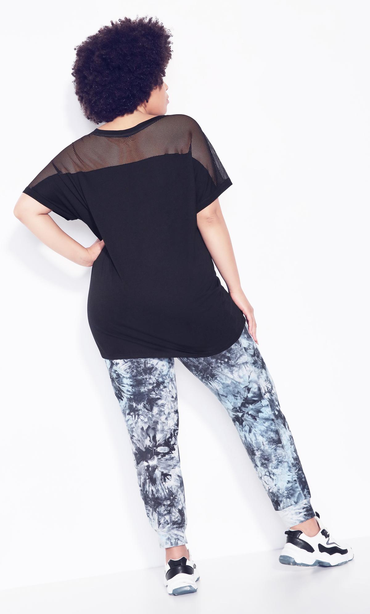 Zim & Zoe Black Mesh Sleeve Top | Evans