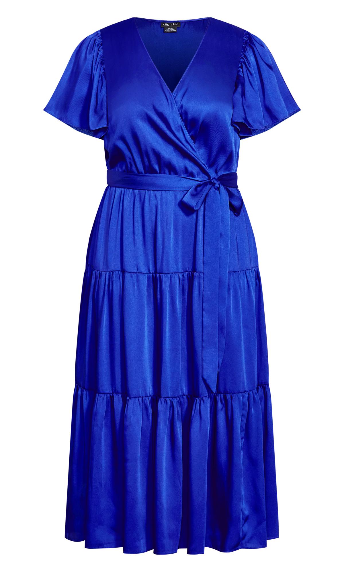 Evans Blue Satin Smock Midaxi Wrap Dress 3
