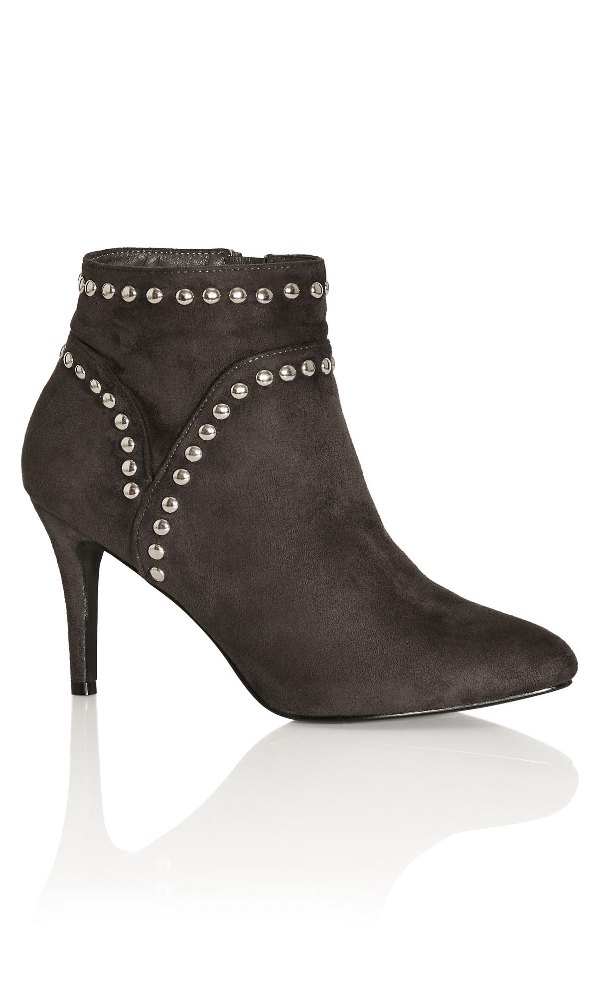 Evans Grey WIDE FIT Rae Ankle Boot 1