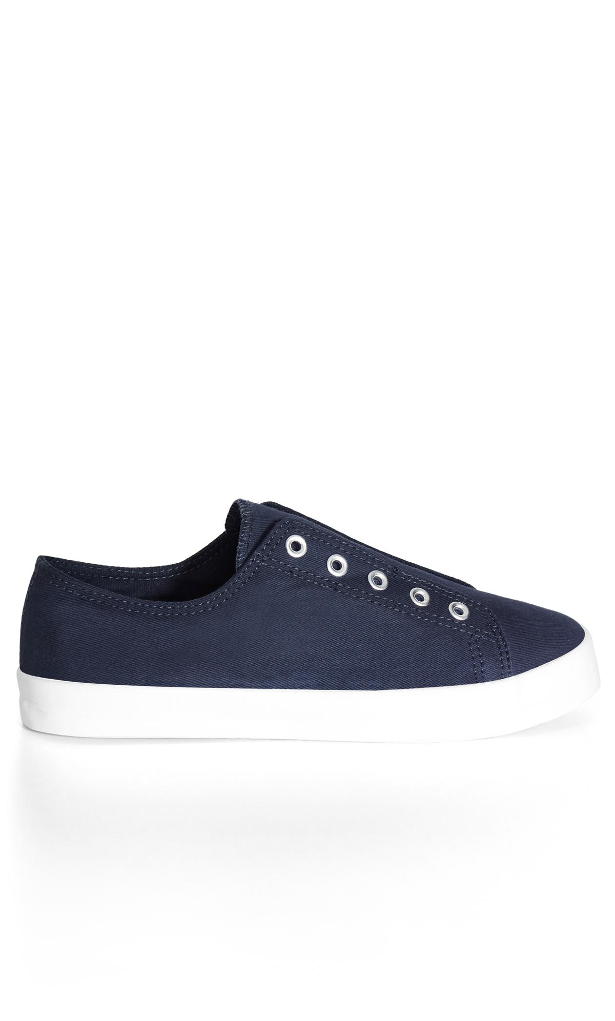 Extra Wide Fit Laceless Trainer Navy 2