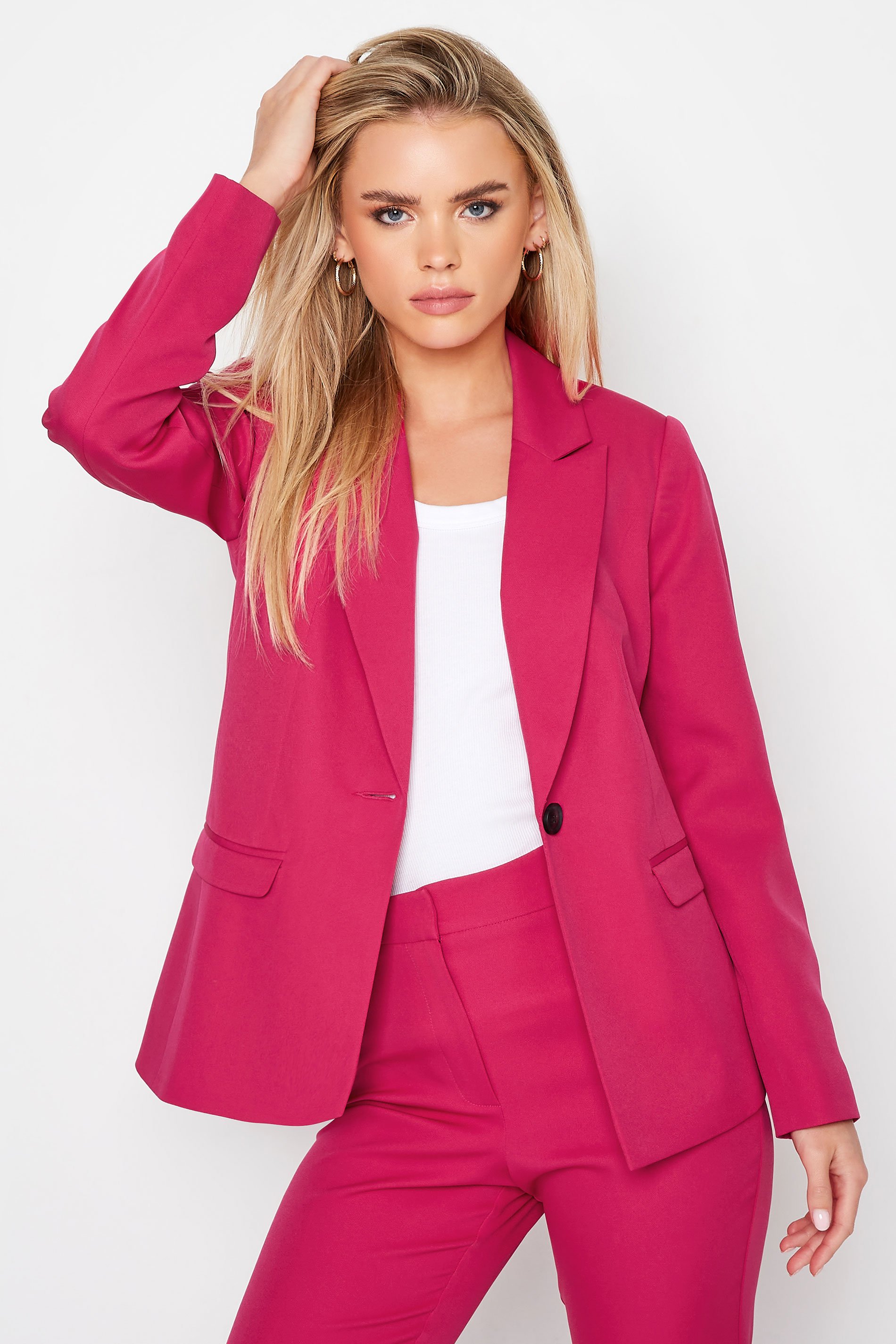 Petite Pink Scuba Lined Blazer | PixieGirl