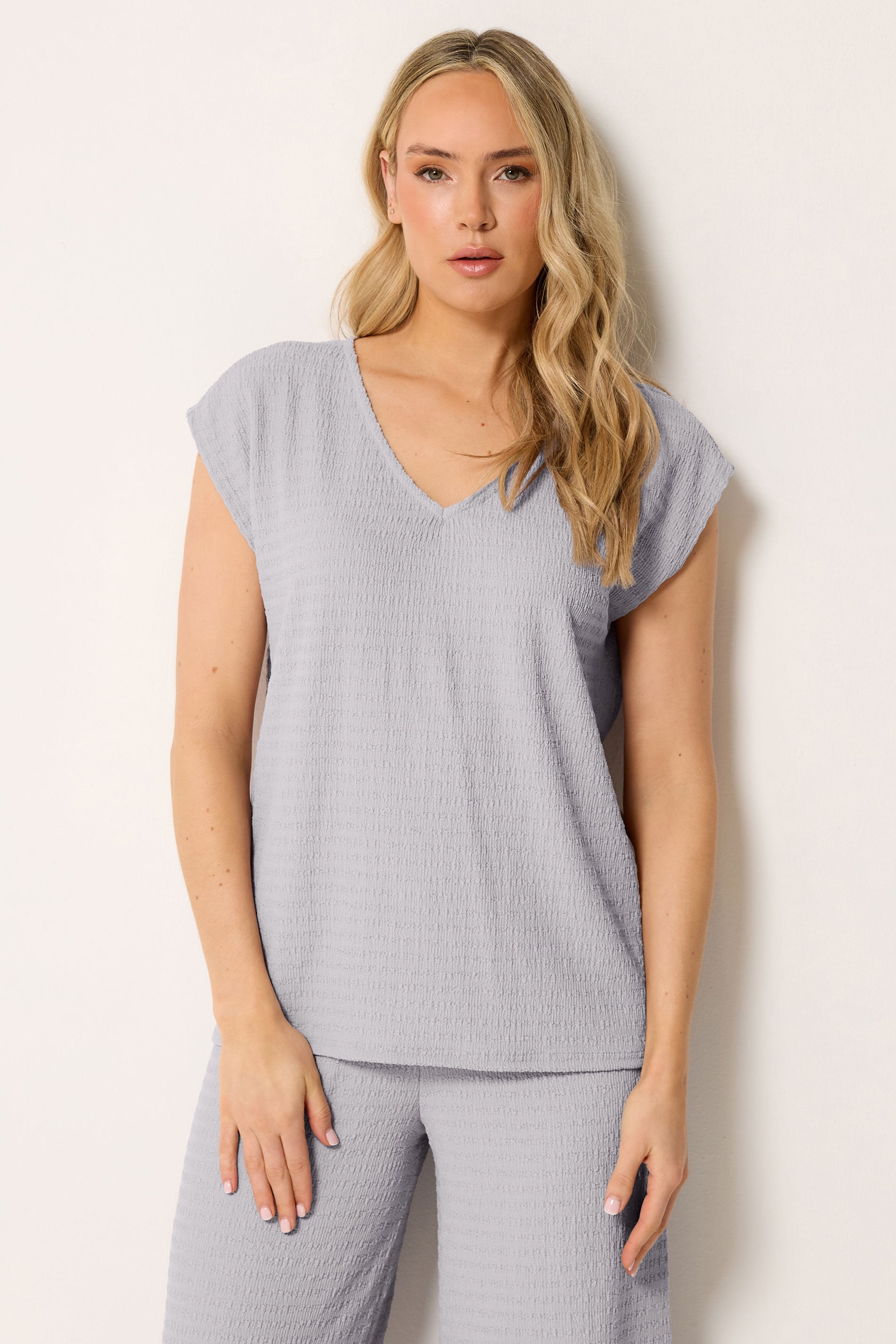 LTS Tall Women's Light Grey Textured Top | Long Tall Sally 3