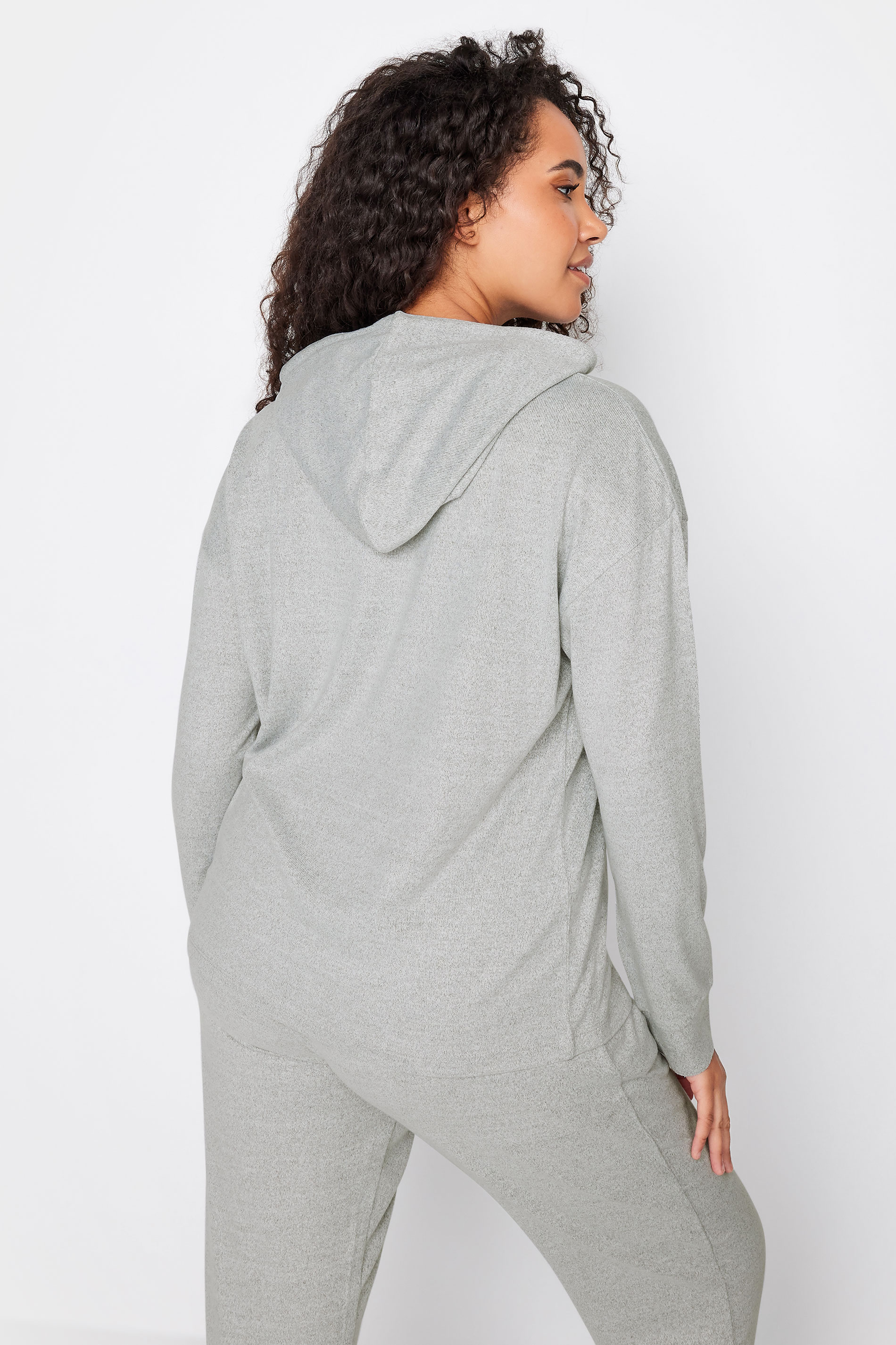 M&Co Grey Marl Soft Touch Lounge Hoodie | M&Co 3