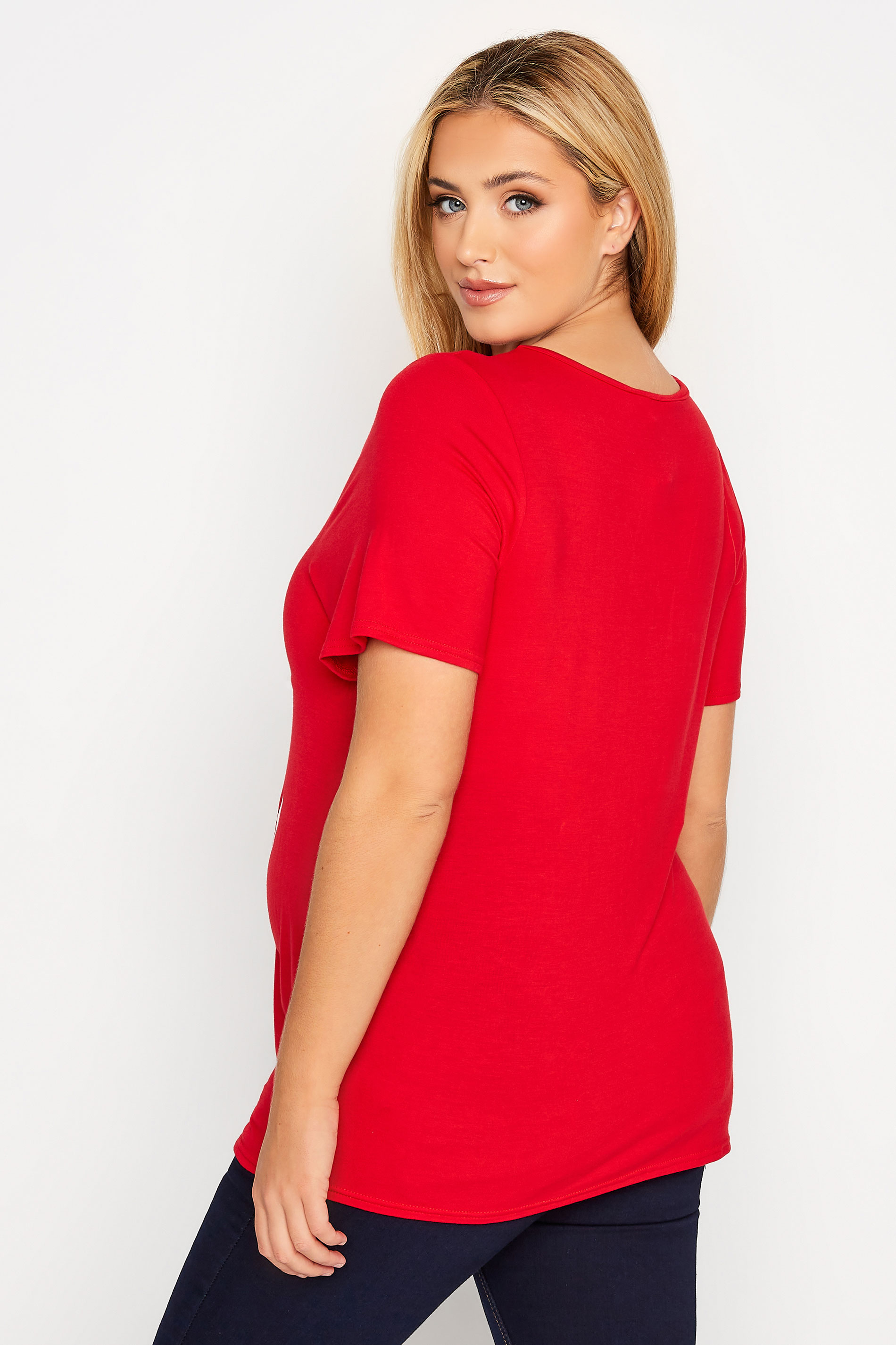 BUMP IT UP MATERNITY Plus Size Red 'Santa Baby' Christmas Top | Yours Clothing 3