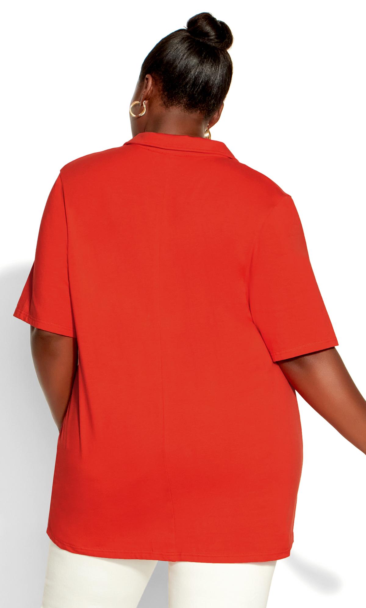 Evans Aqua Red Collared T-Shirt 3