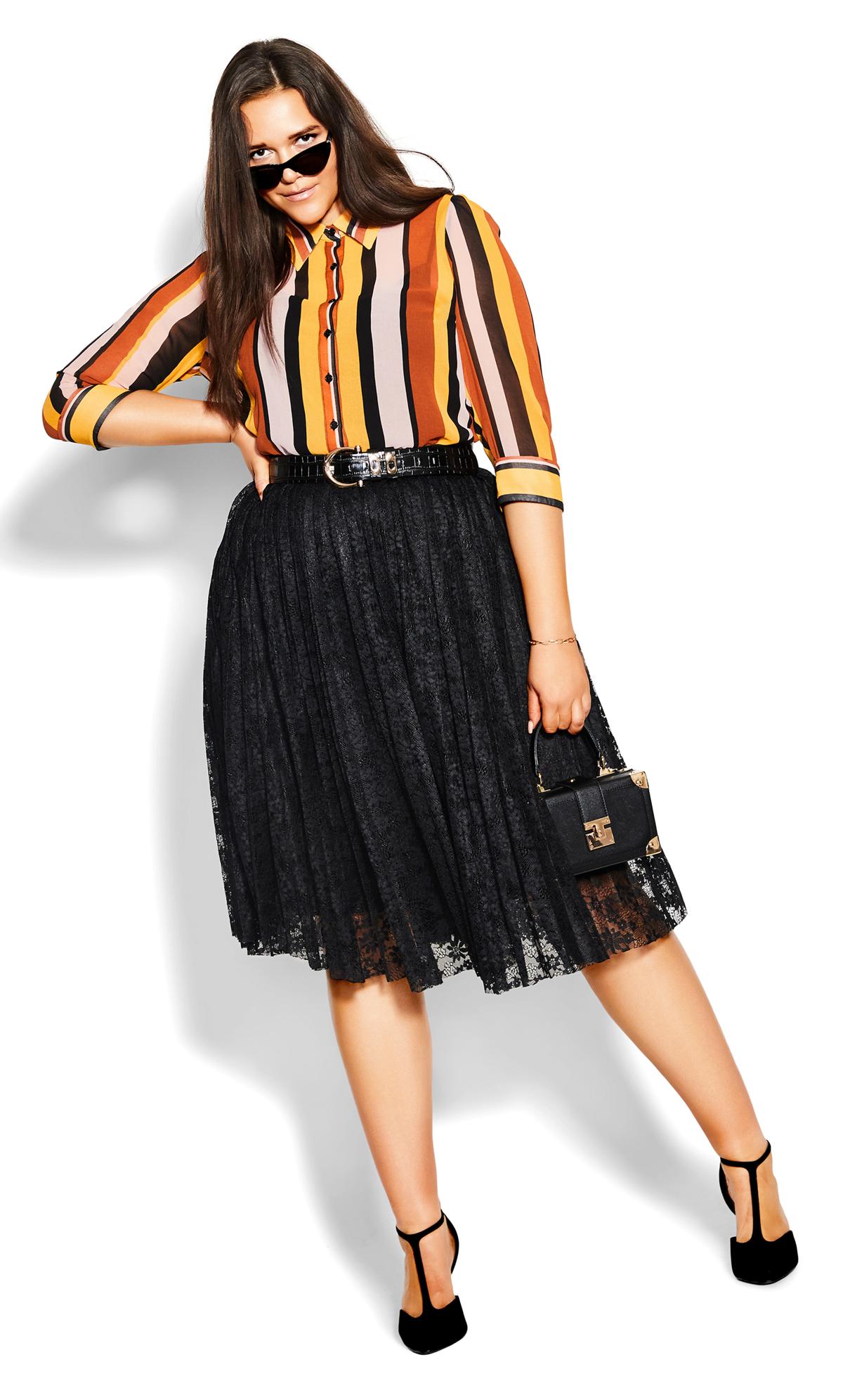 Pleated Lace Black Skirt 1