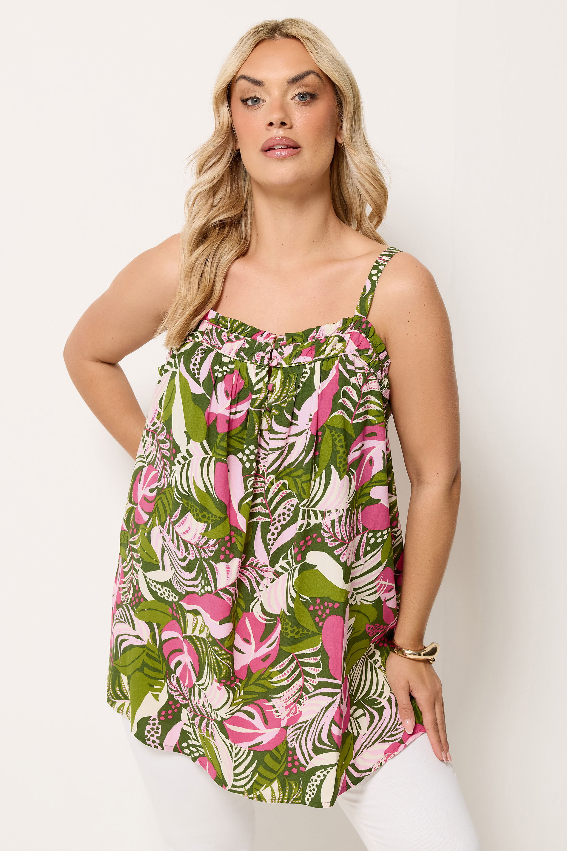 YOURS Curve Pink Floral Cami Vest | Yours Clothing 3