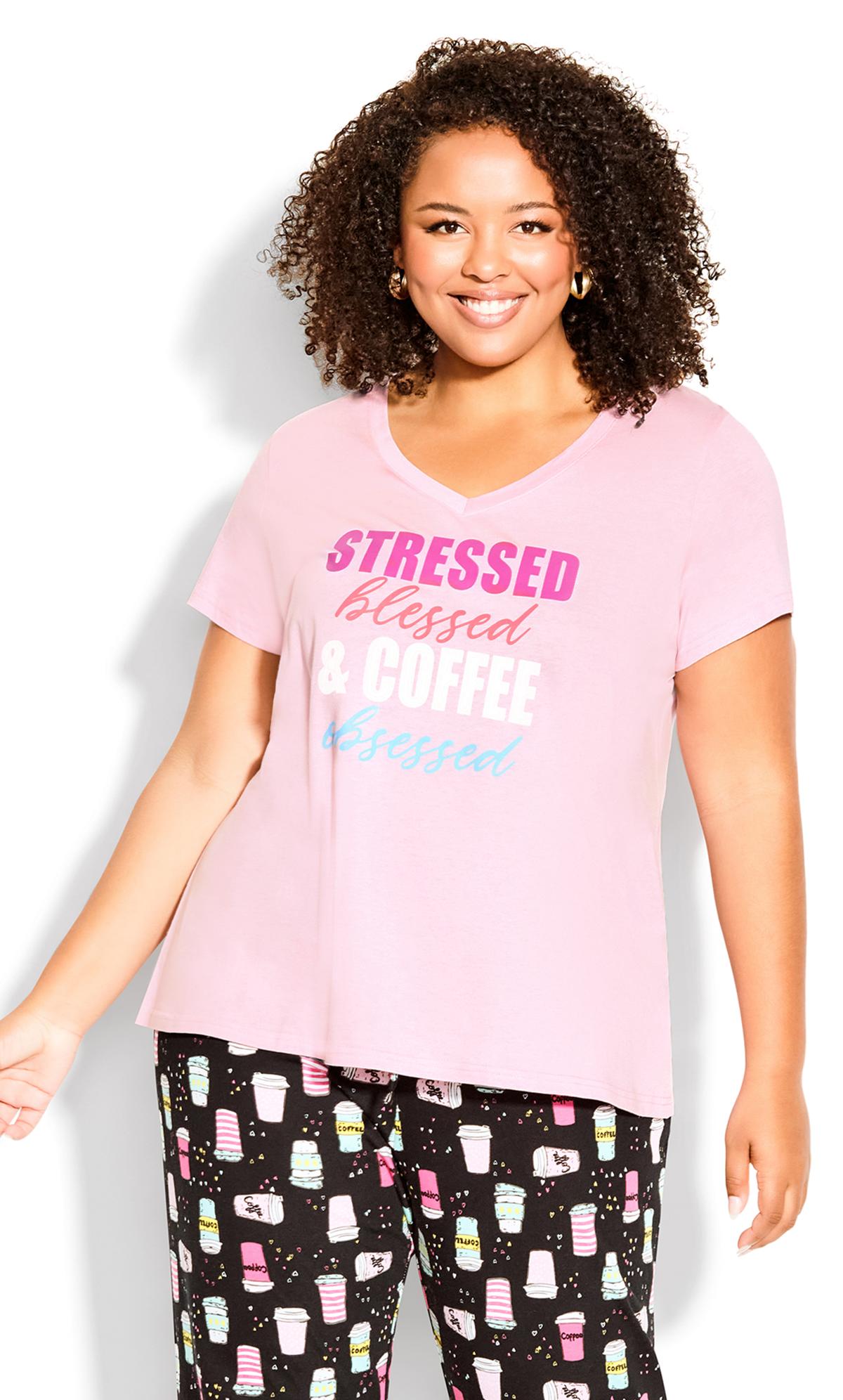 Evans Pink 'Blessed' Slogan Pyjama Top 2