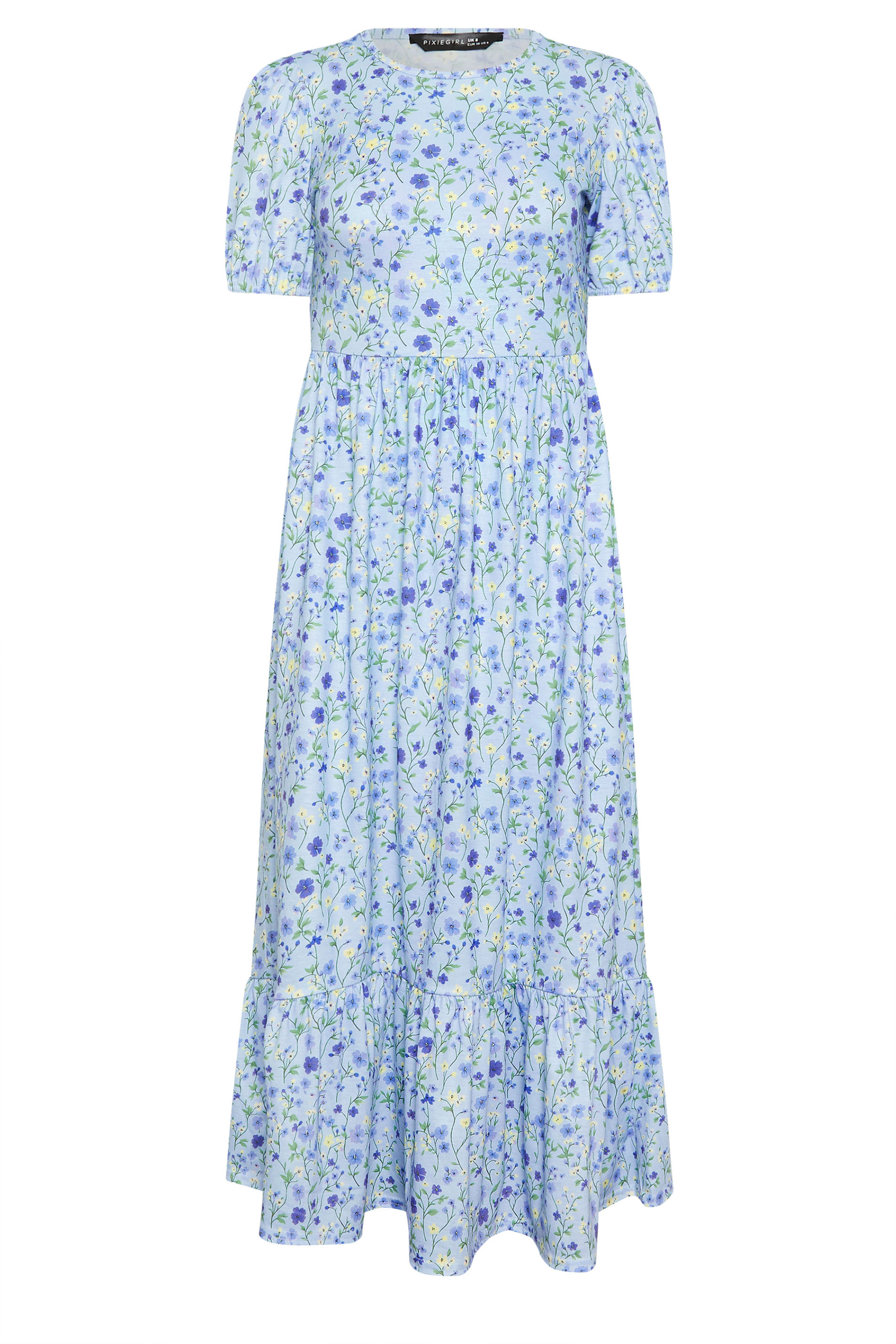 PixieGirl Petite Blue Floral Maxi Dress | PixieGirl 5