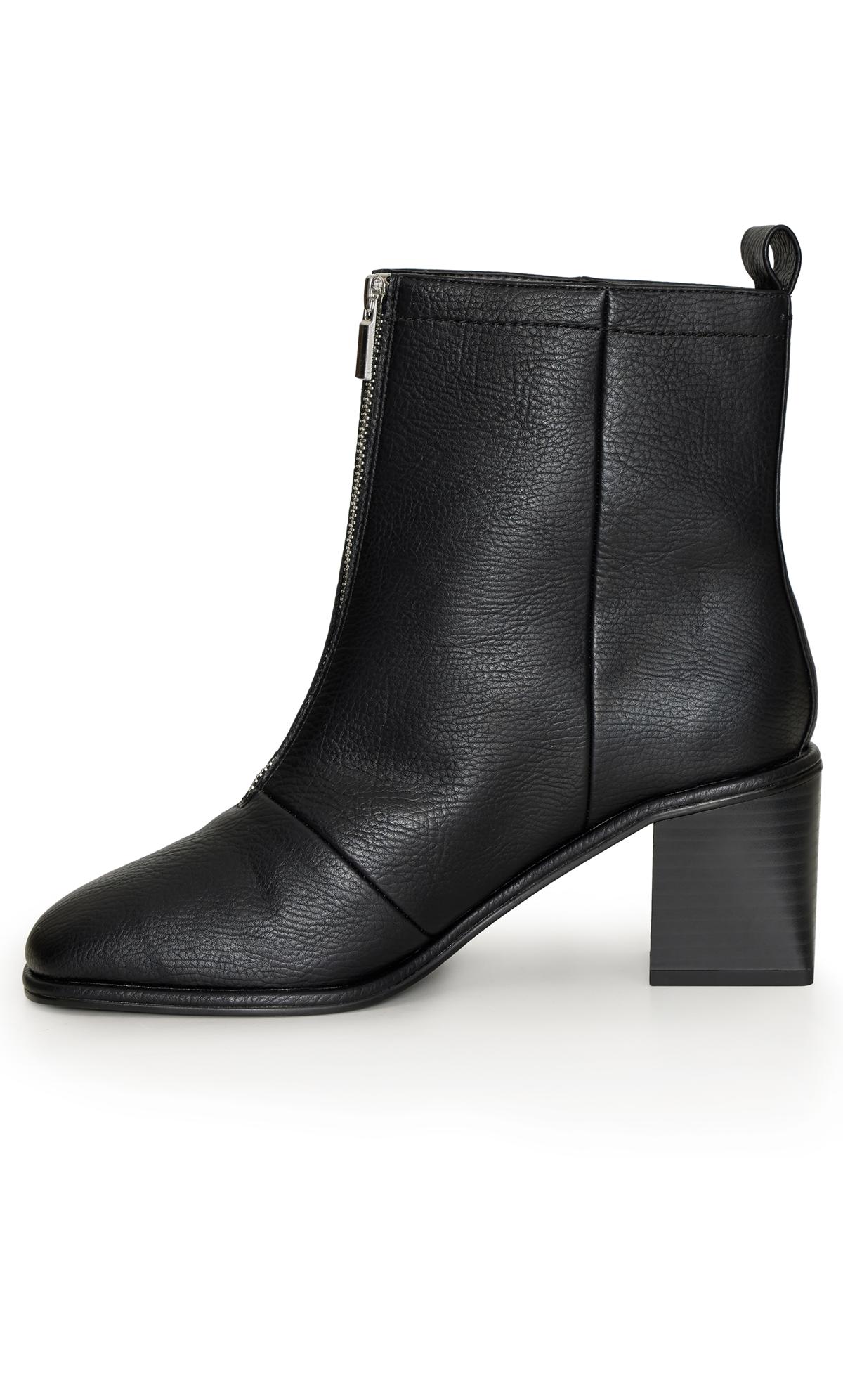 Wide Fit Black Zip Ankle Boot 3
