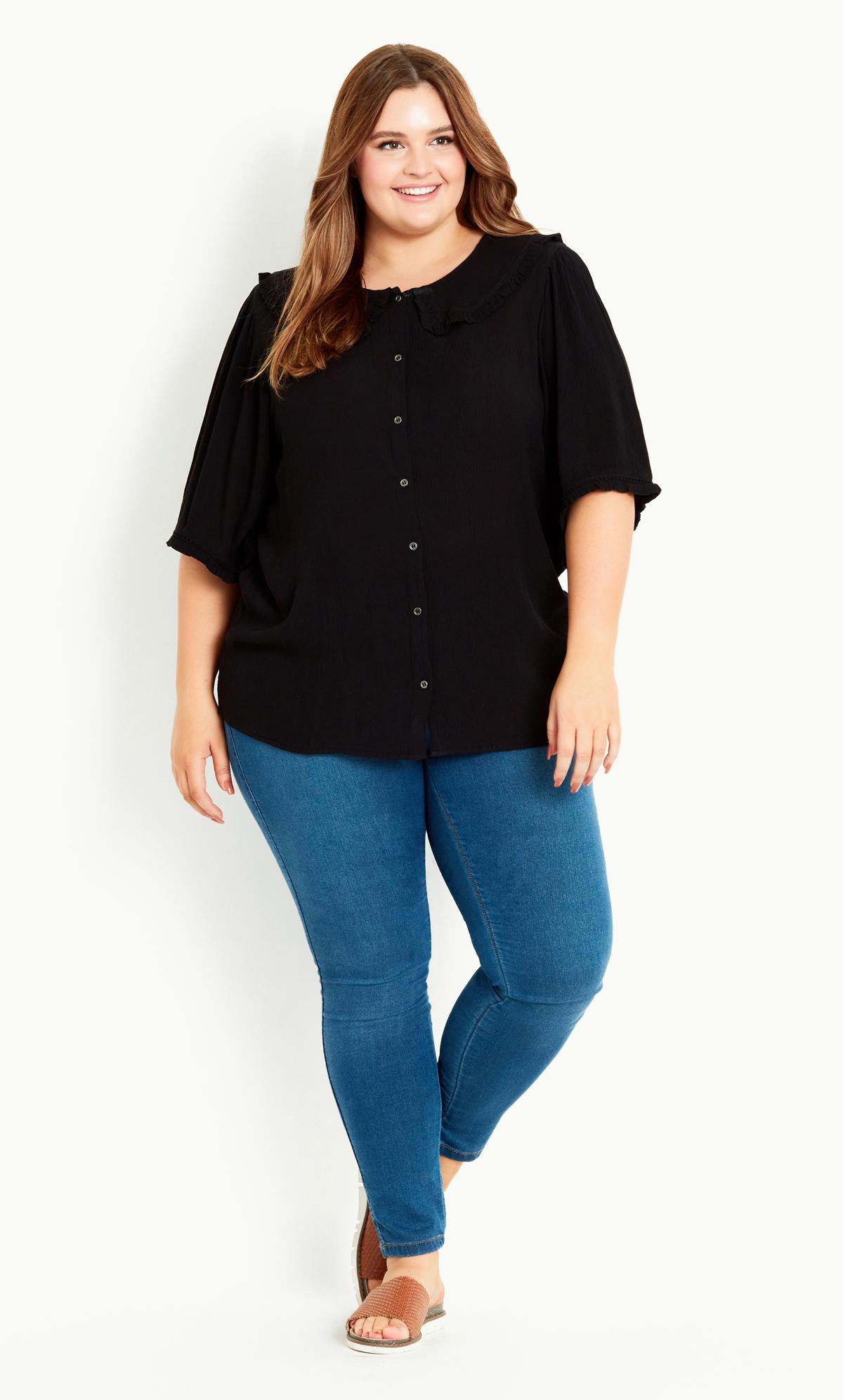 Relaxed Collar Top Black 3