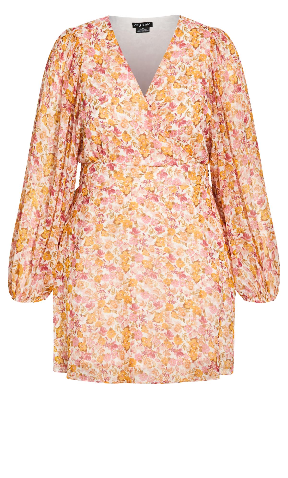 Evans Pink & Orange Spring Floral Print Mini Dress 3