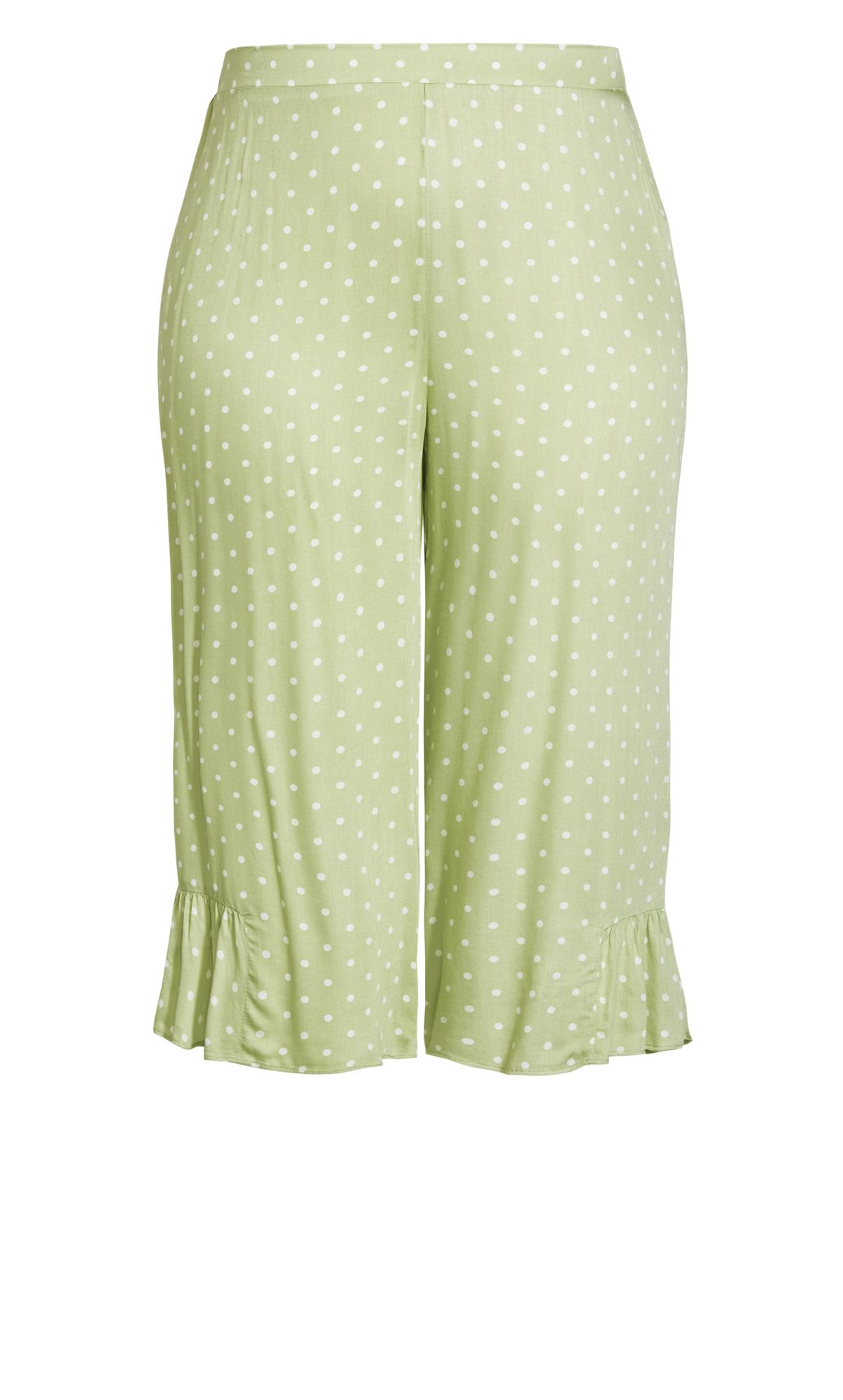 Evans Green Polka Dot Print Pyjama Bottoms 3