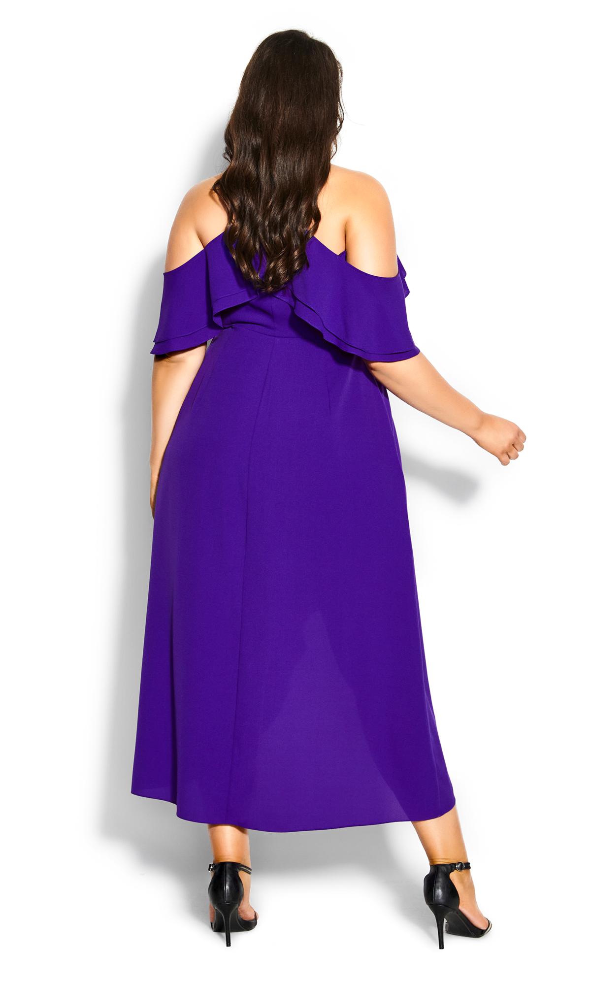 Evans Purple Frill Wrap Maxi Dress 2