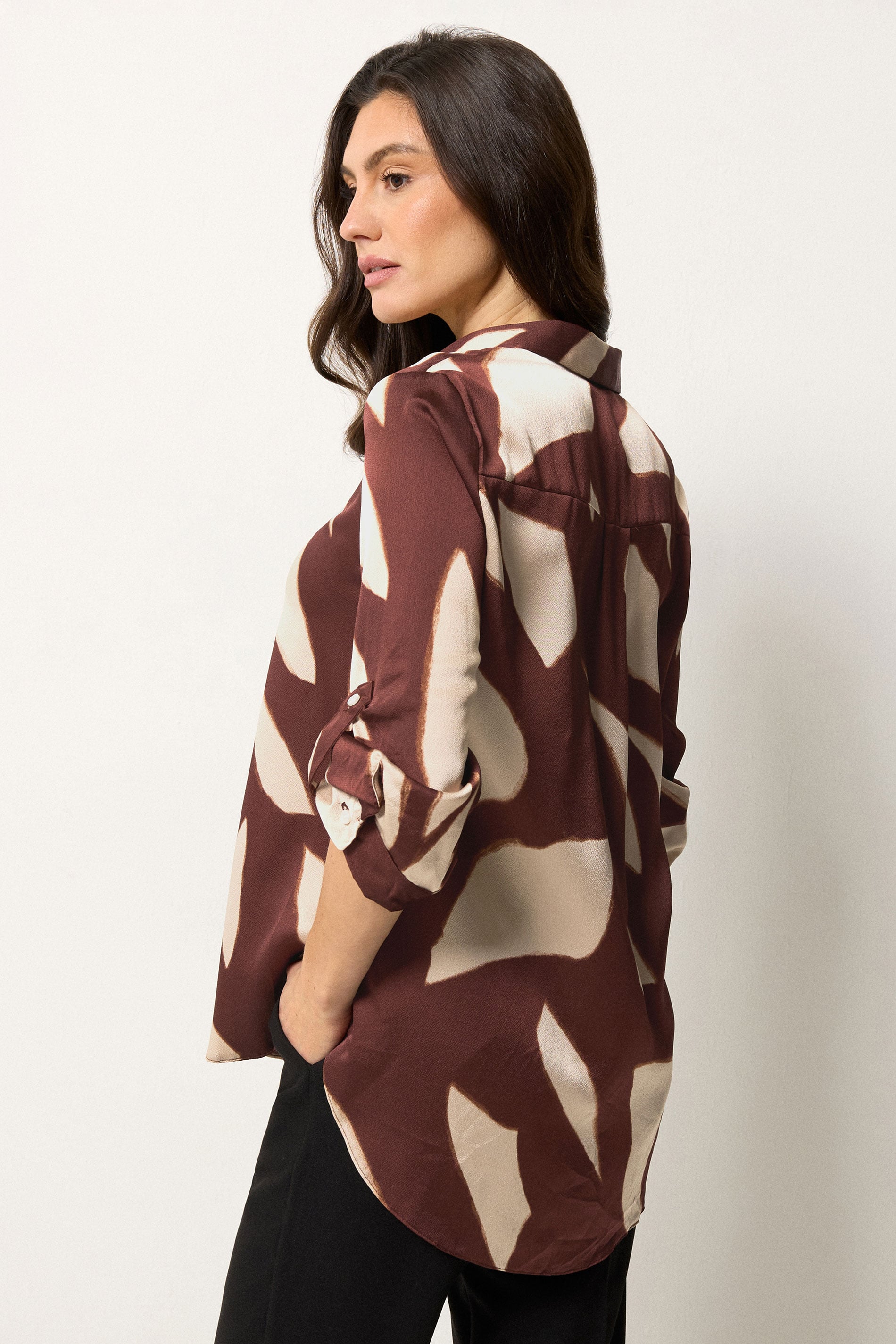 M&Co Brown Abstract Print Shirt | M&Co 2