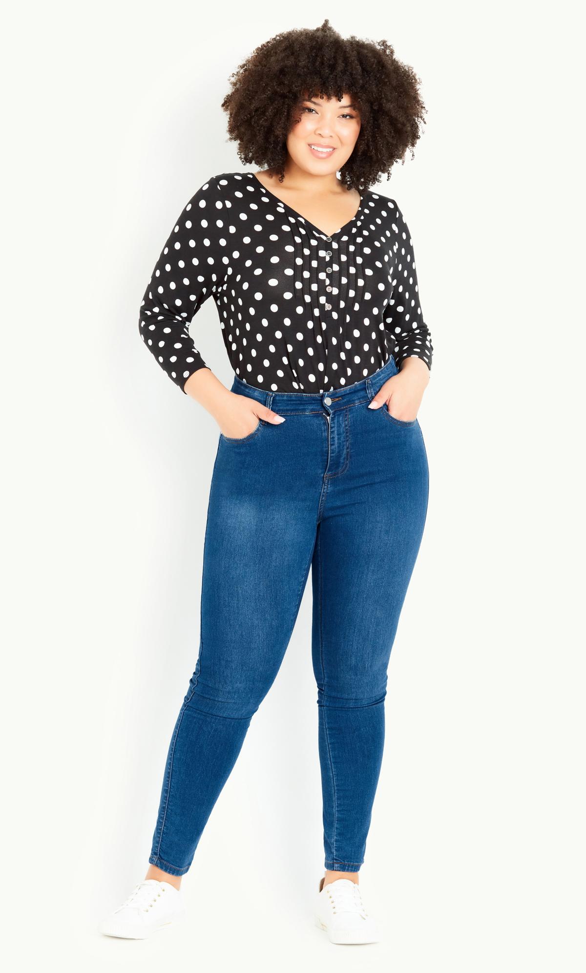 EVANS Plus Size Curve Fit Blue Mid Wash Skinny Jeans | Evans 1