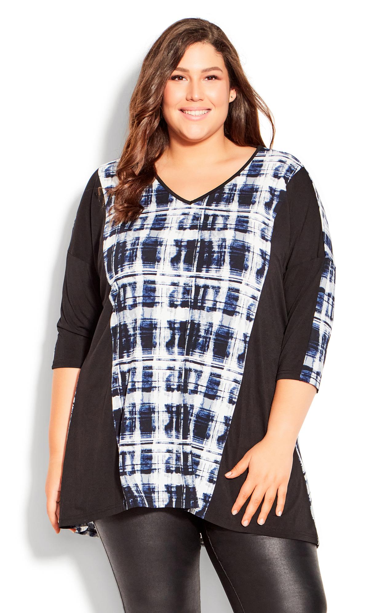 Evans Black Abstract Print Tunic Top 2