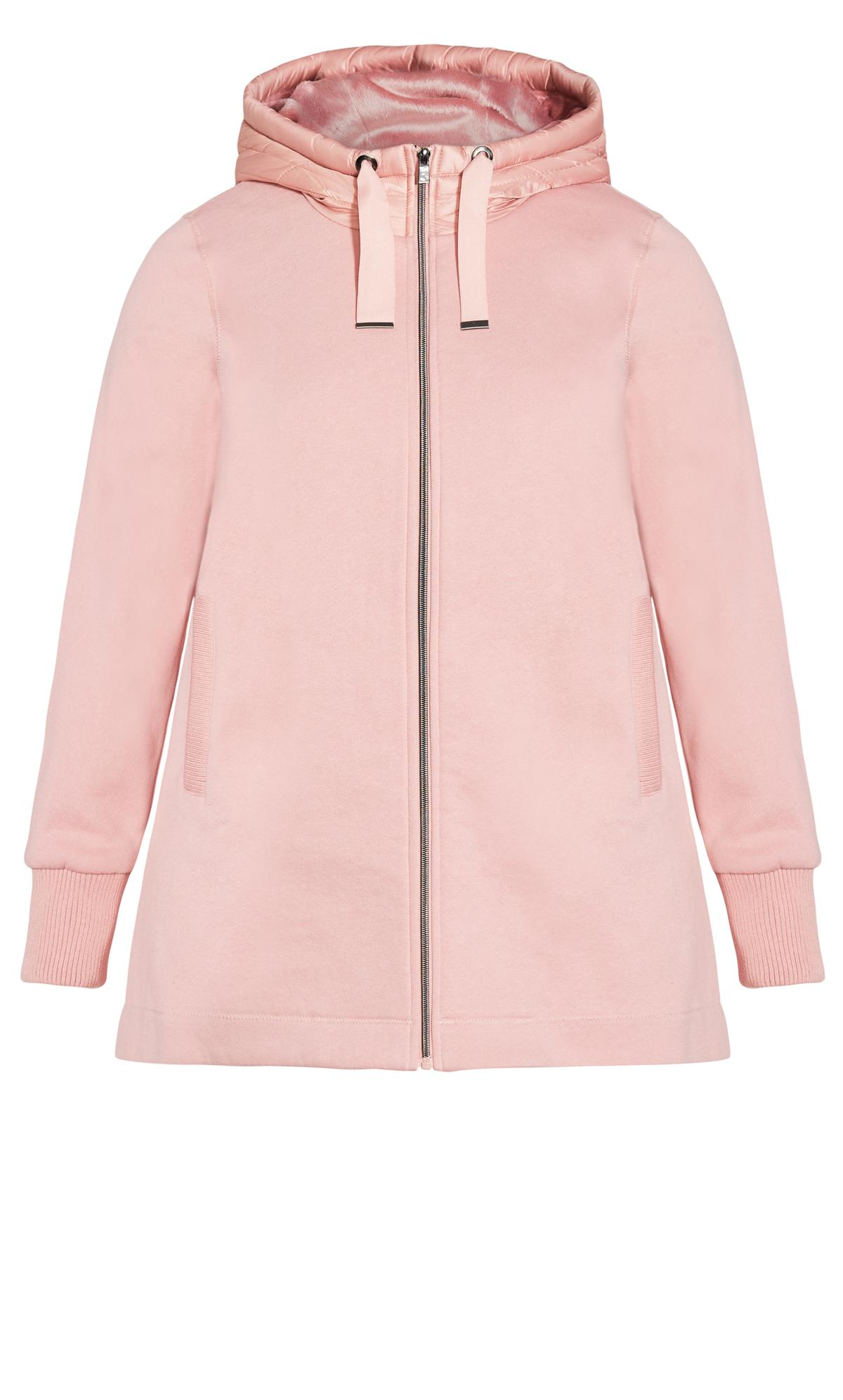 Evans Pink Fleece Hood Fashion Coat 2