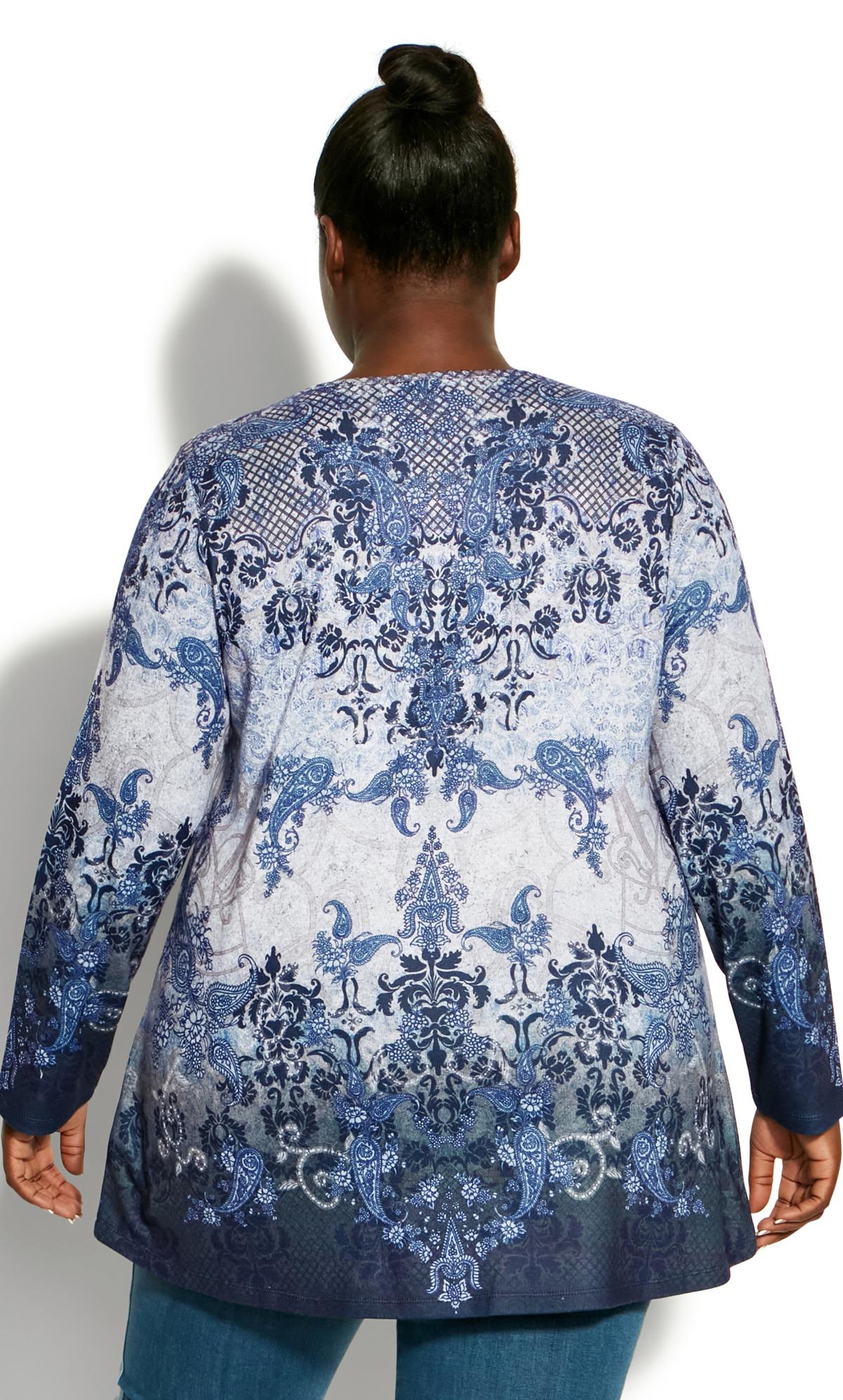 Evans Blue Ornate Print T-Shirt 3