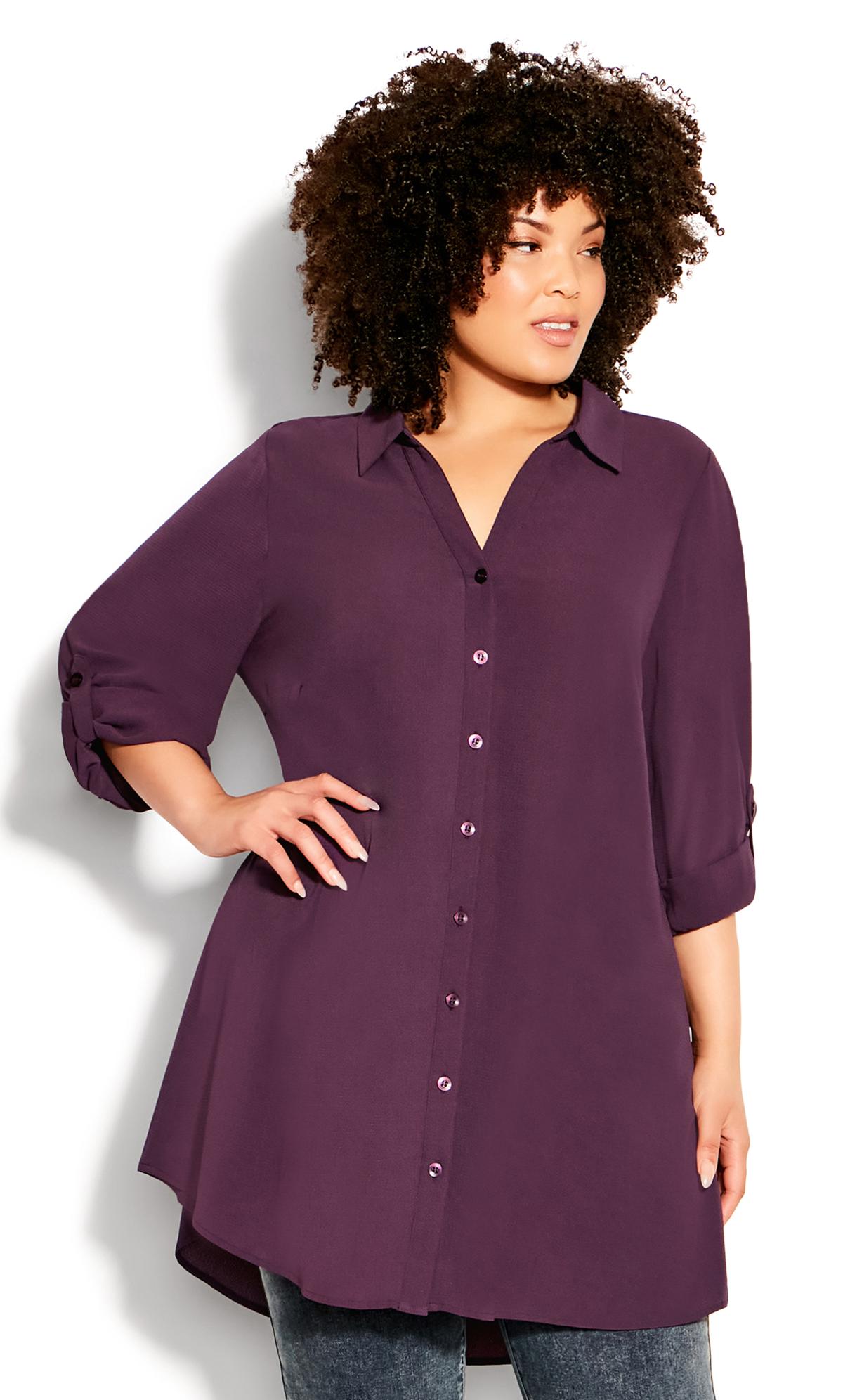 Evans Purple Longline Shirt 1