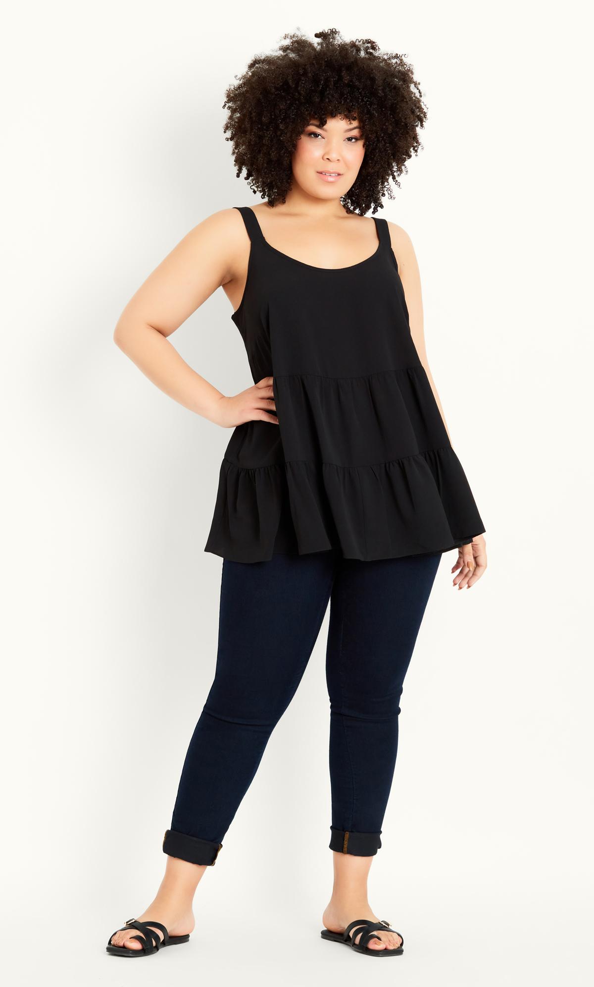 Strappy Tiered Top Black 1