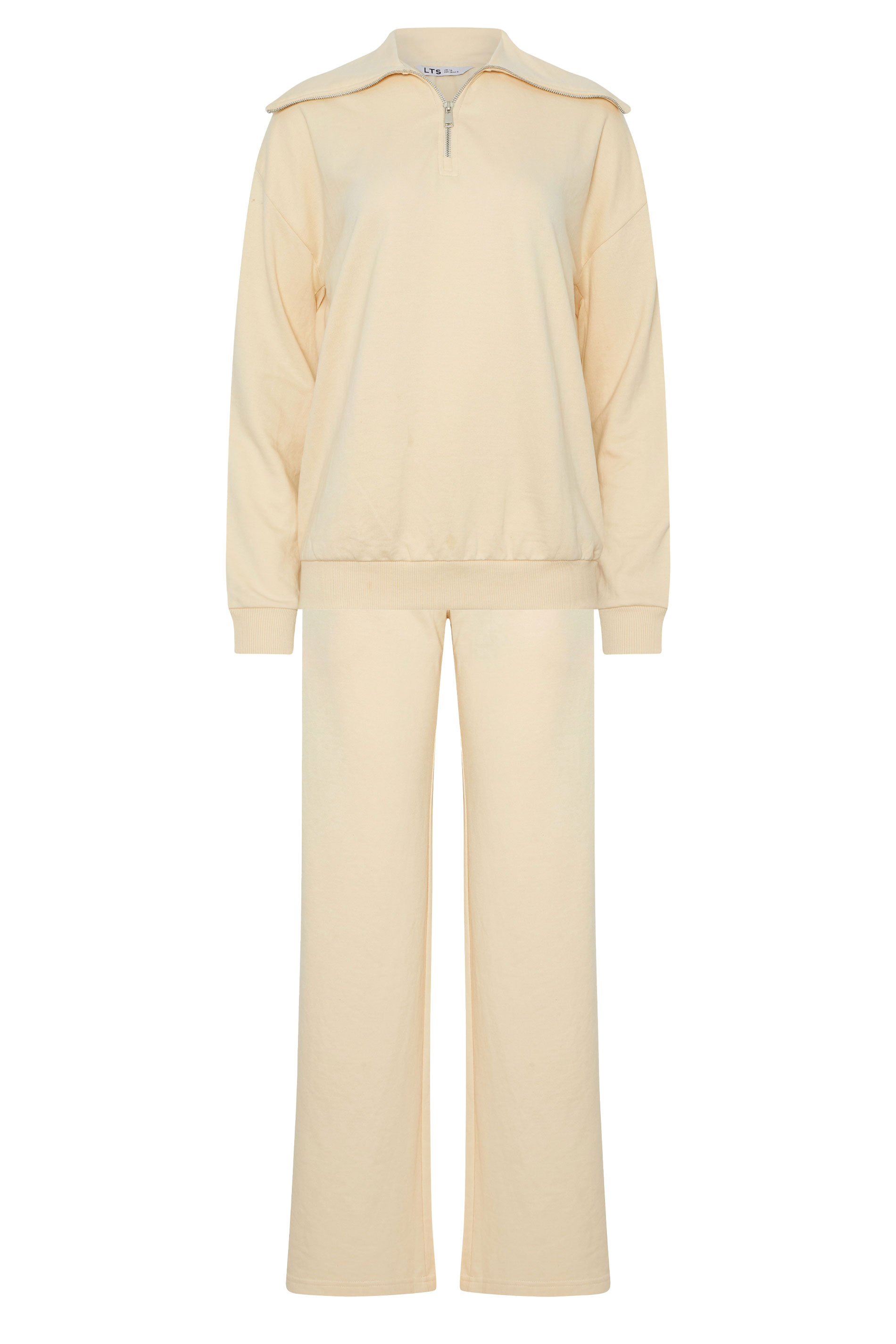 LTS Tall Women's Set Yellow Cotton Quarter Zip Sweatshirt & Wide Leg Joggers | Long Tall Sally 8
