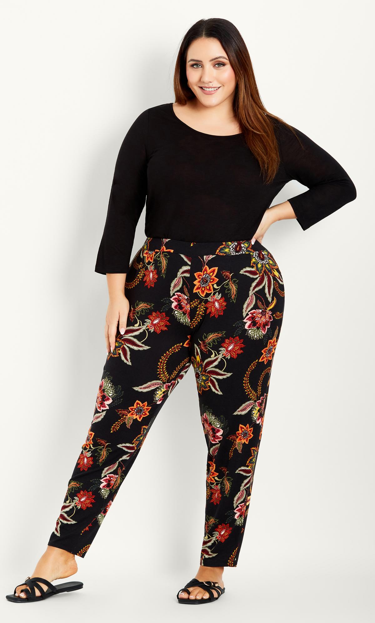 Tapered Floral Black Trouser 2