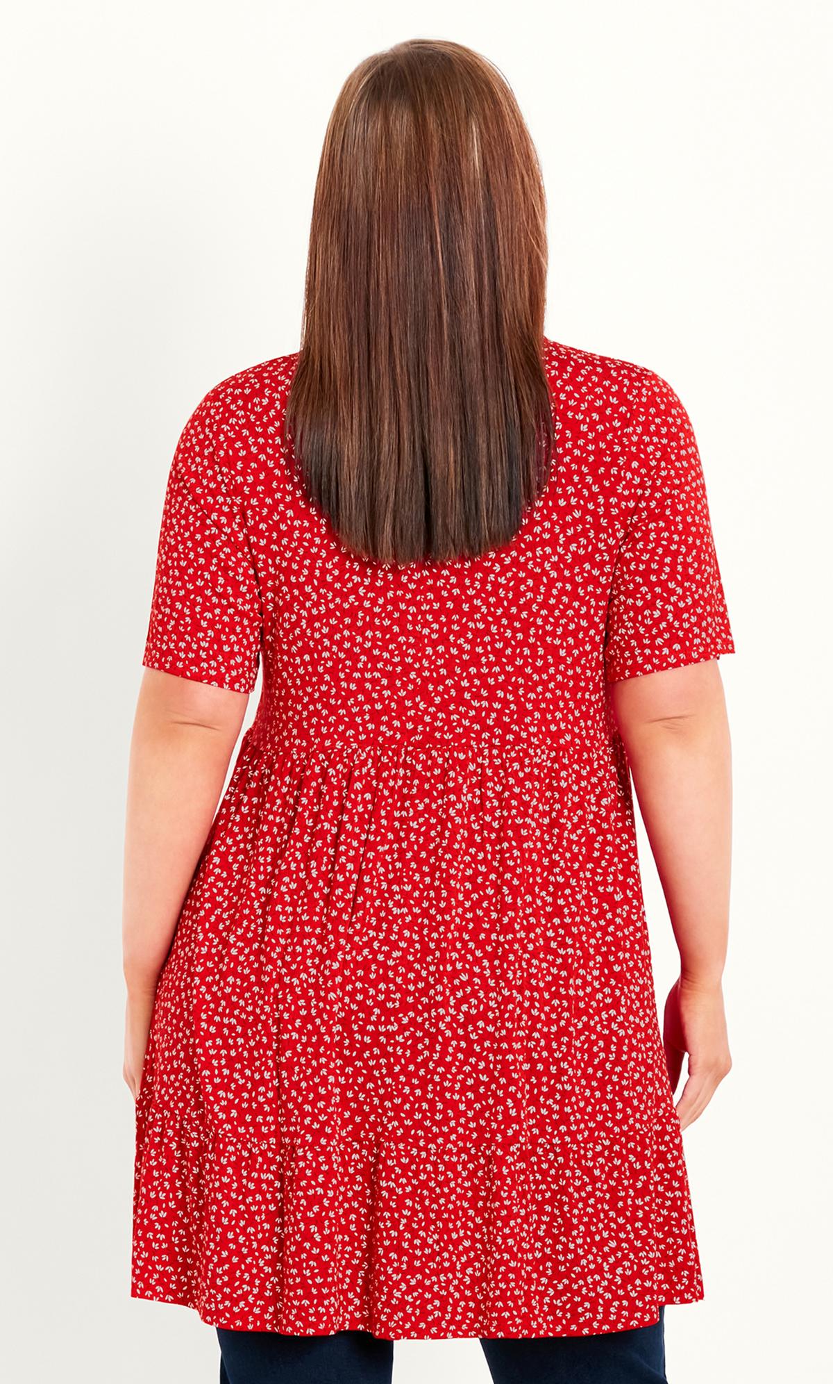 Ditsy Floral Red Tunic 3