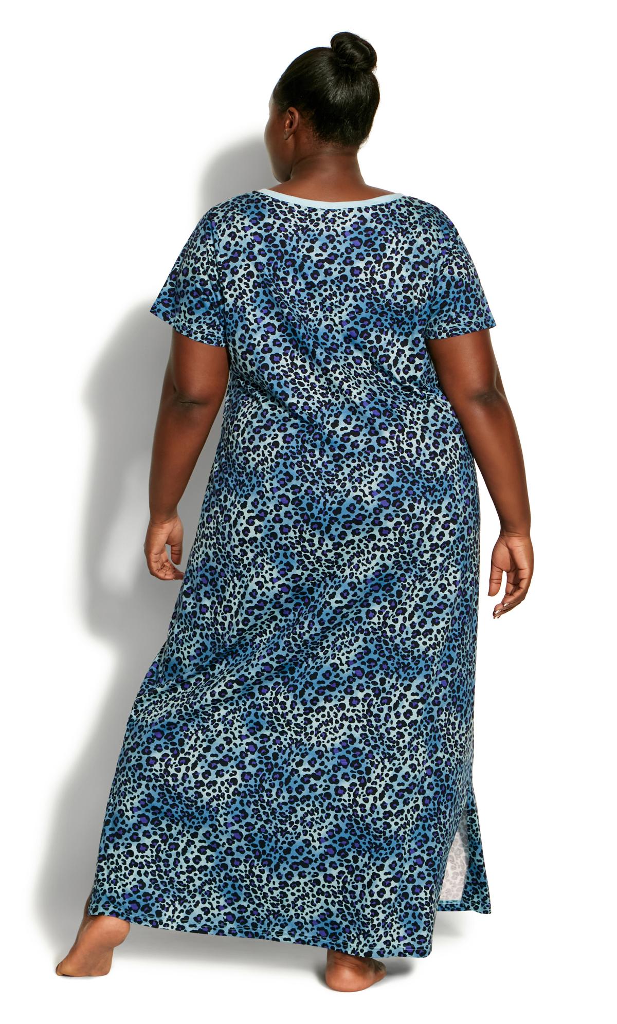 Evans Blue Print Short Sleeve Maxi Nightdress 2