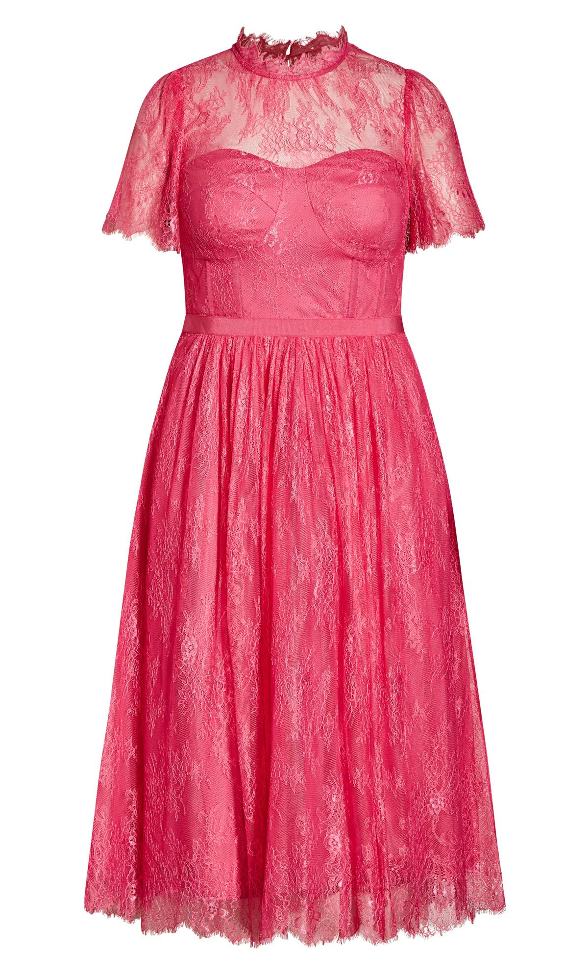 Evans Pink Daring Lace Dress 3