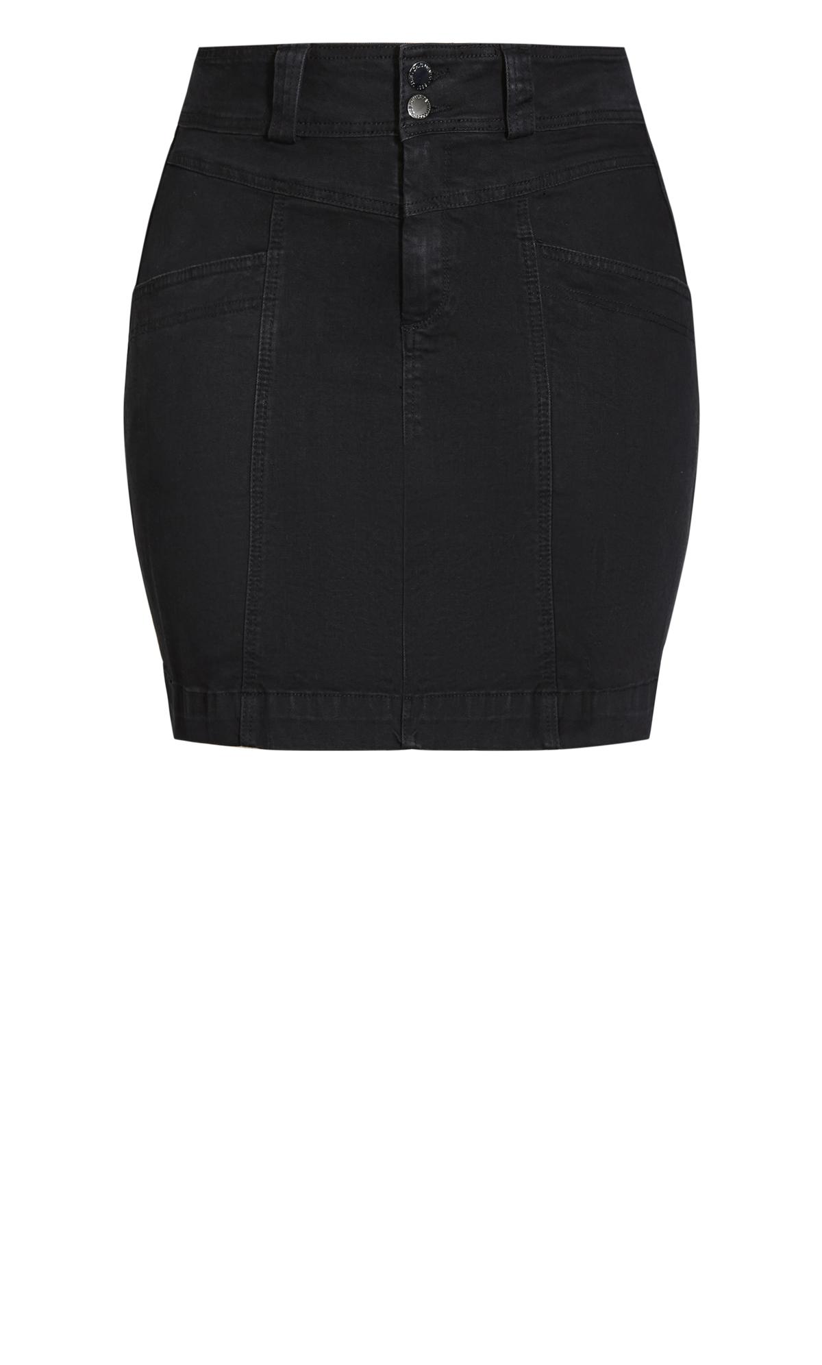Evans Black Washed Denim Skirt 3