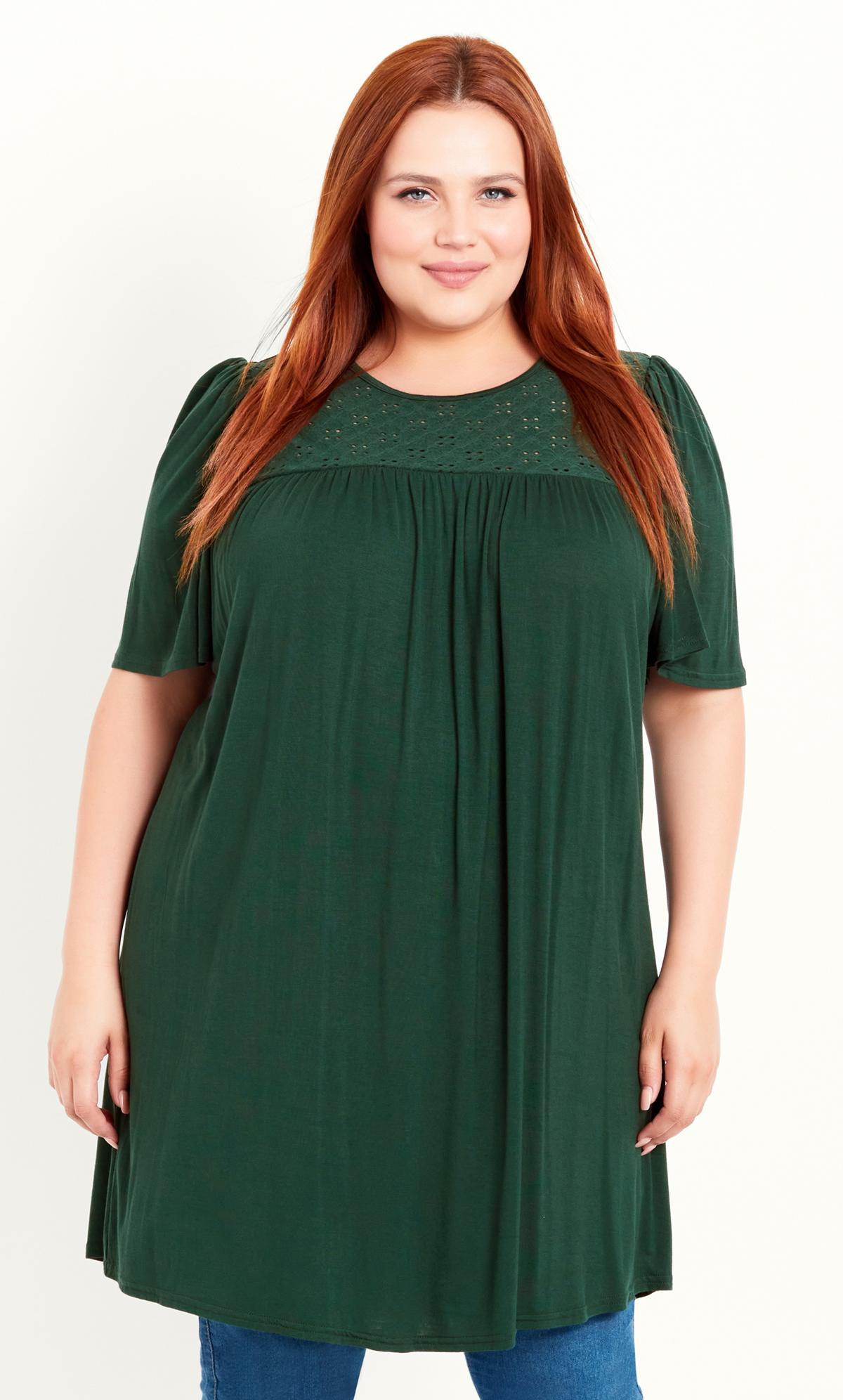 Broderie Green Trim Tunic 2