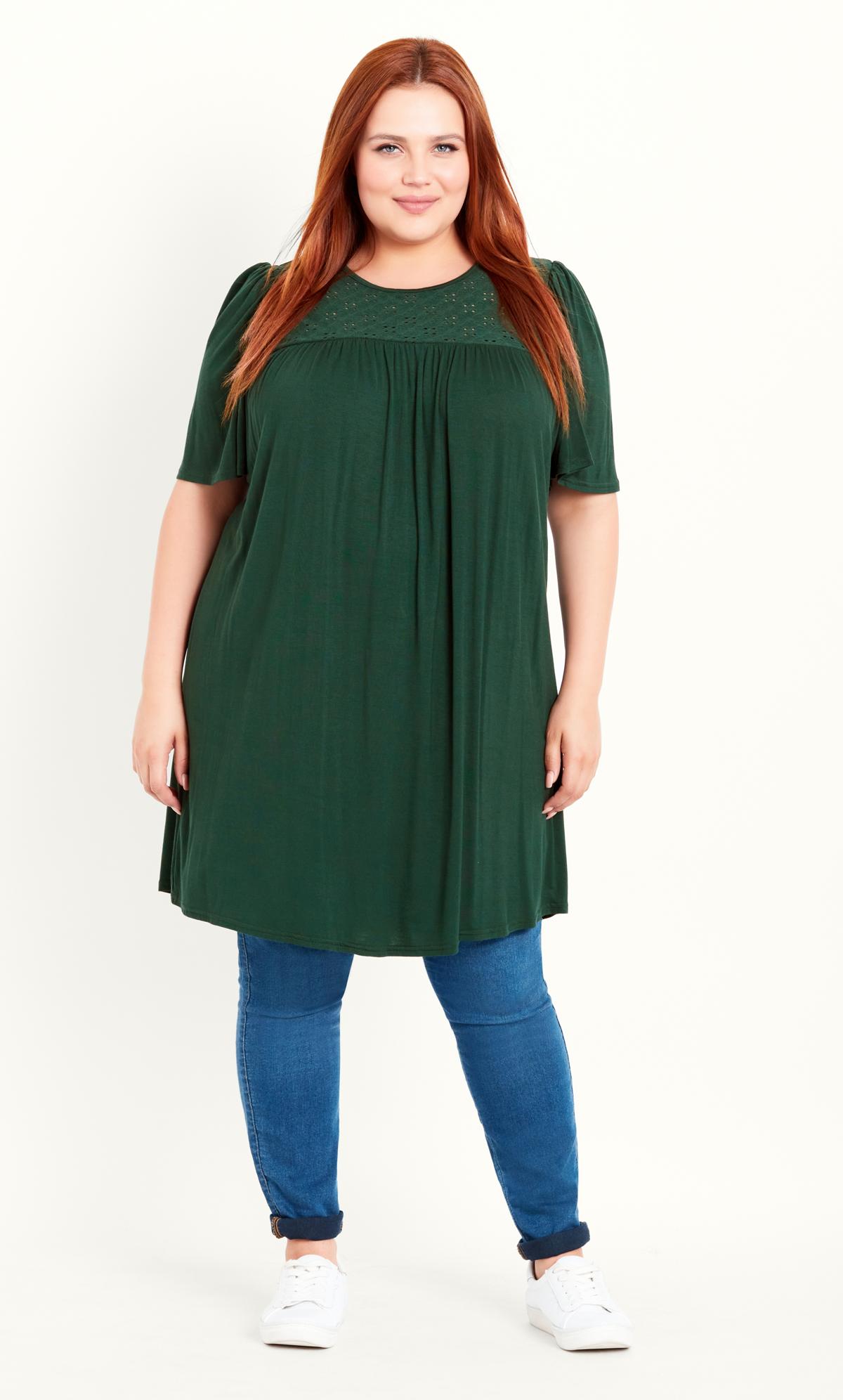 Broderie Green Trim Tunic 1