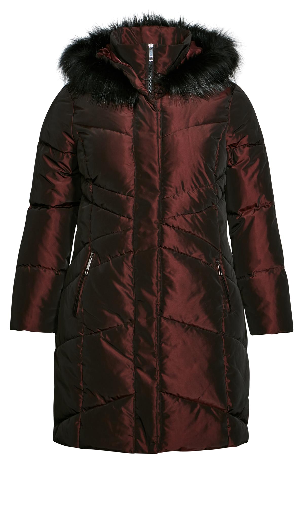 Two Tone Berry Padded Coat 2