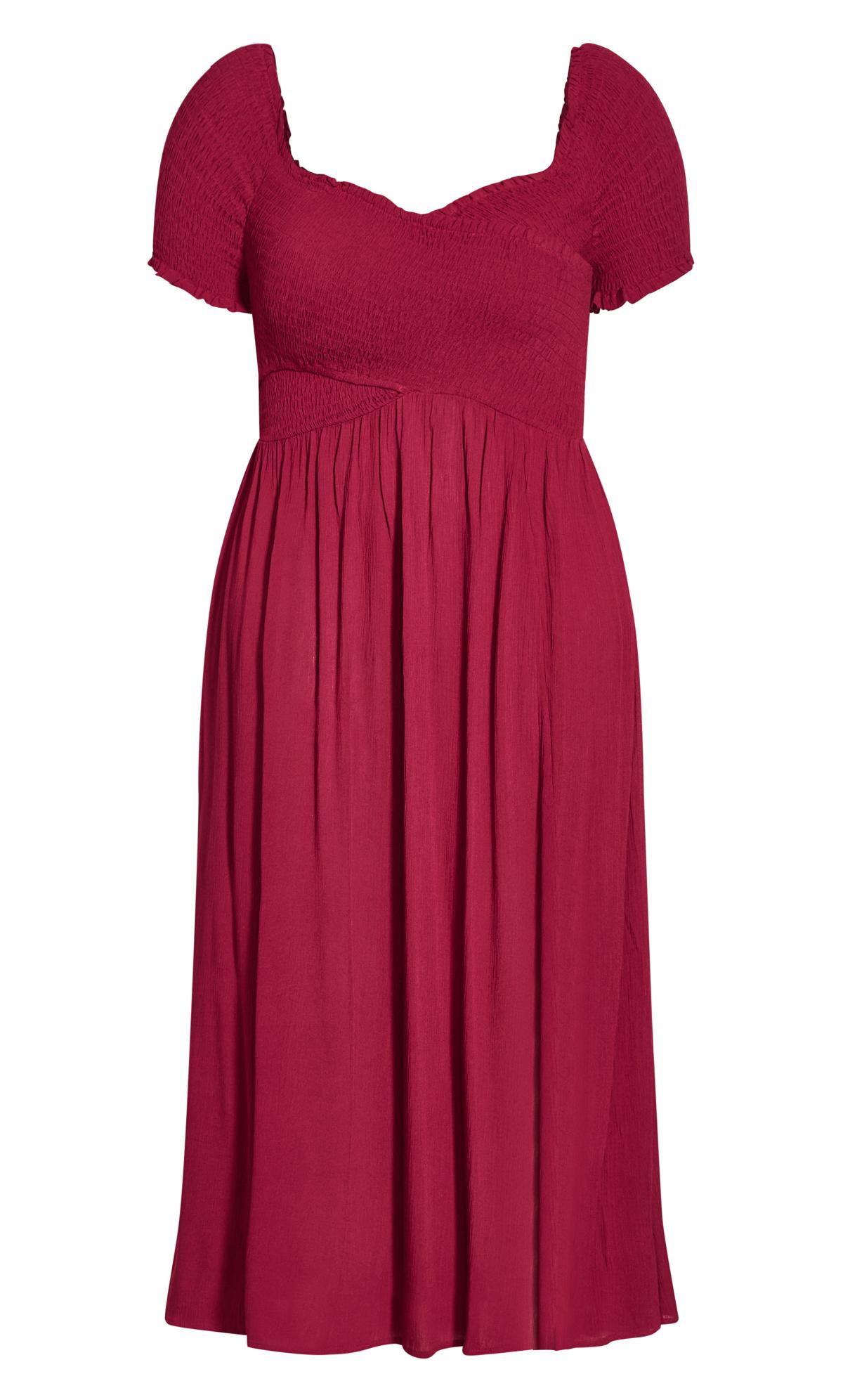 Evans Burgundy Red Shirred Maxi Dress 3