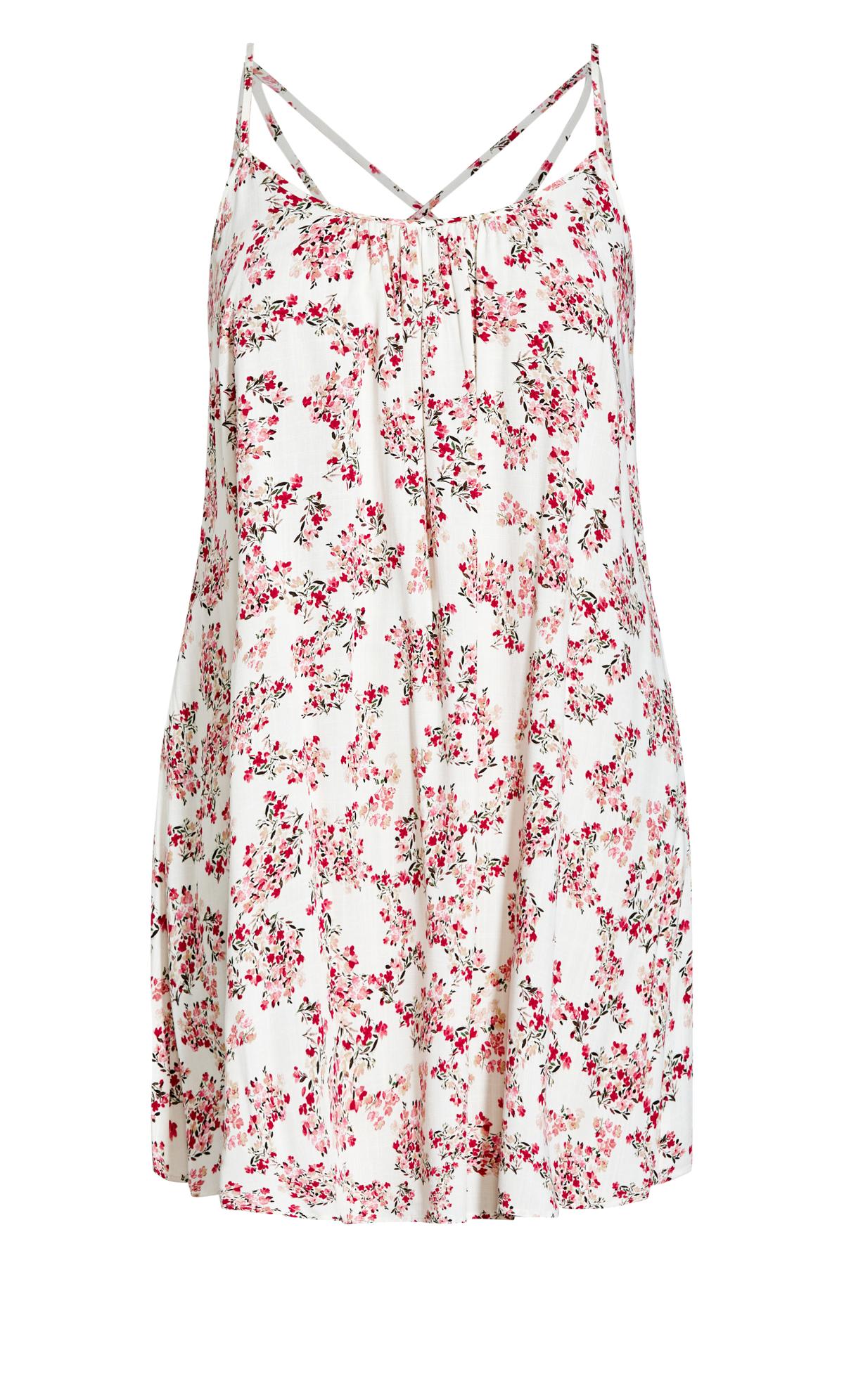Evans Ivory & Pink Ditsy Floral Beach Dress 3