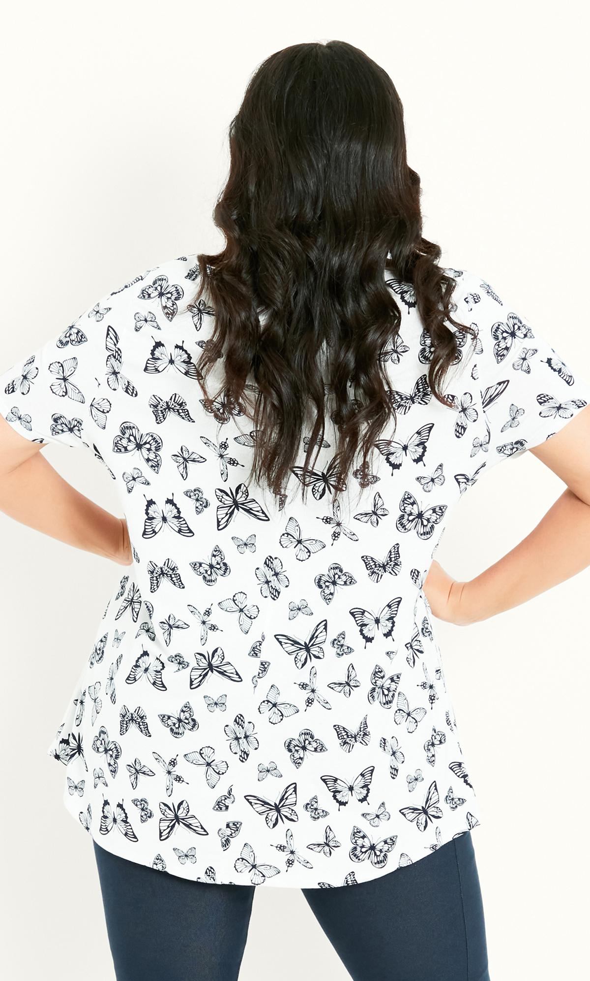 Butterfly Print White Top 3