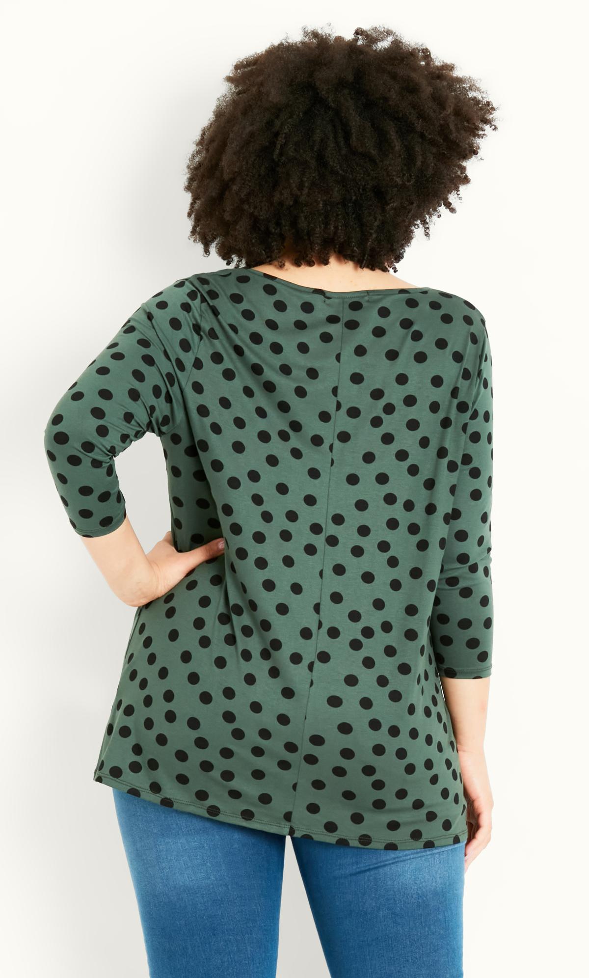 Evans Green Polka Dot Print Long Sleeve T-Shirt 3