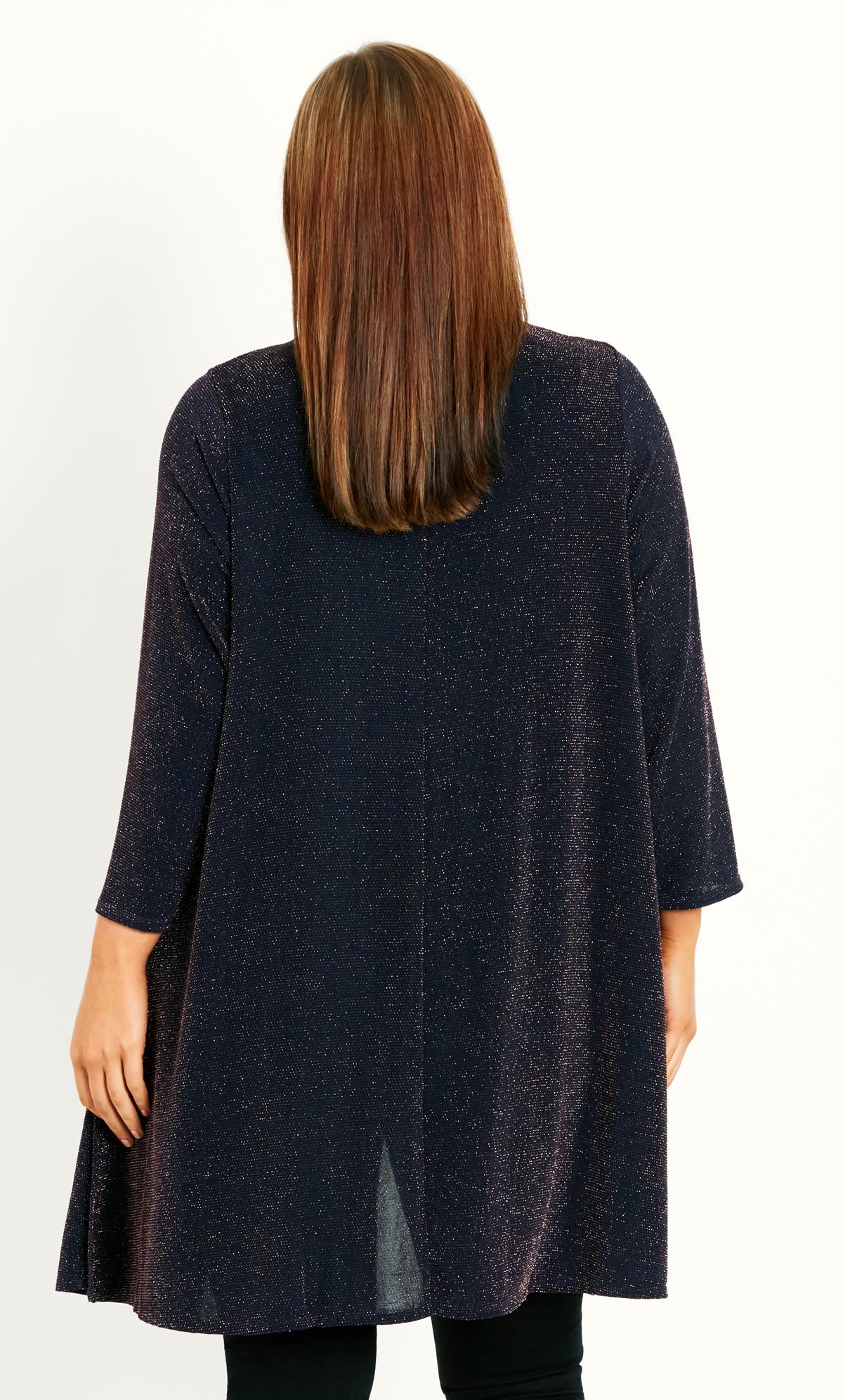 Sparkle Open Front Cardigan Navy 3