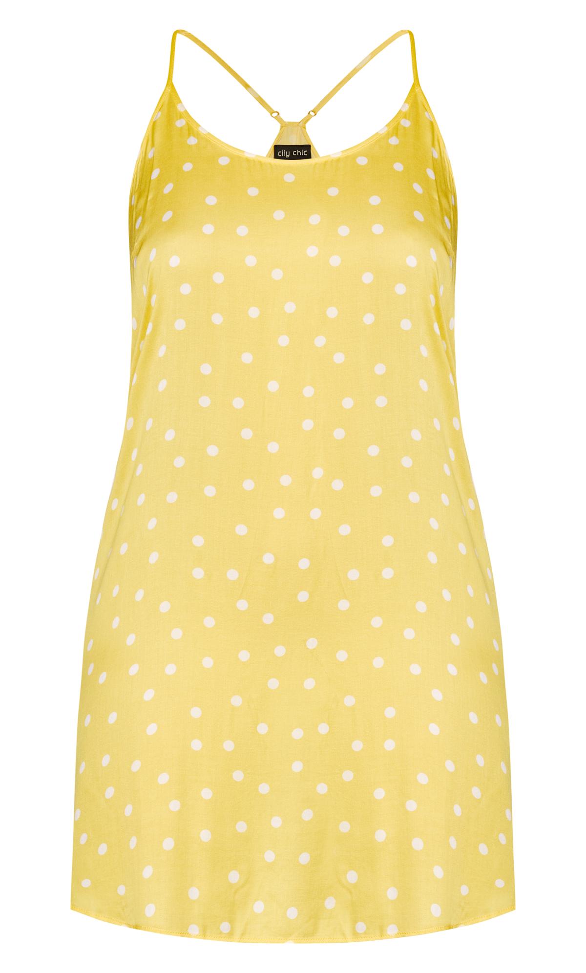 Evans Lemon Yellow Spot Strappy Dress 3
