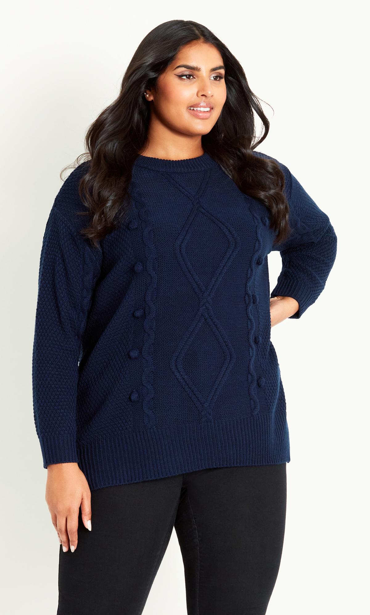 Serendipity Navy Cable Knit Sweater 2