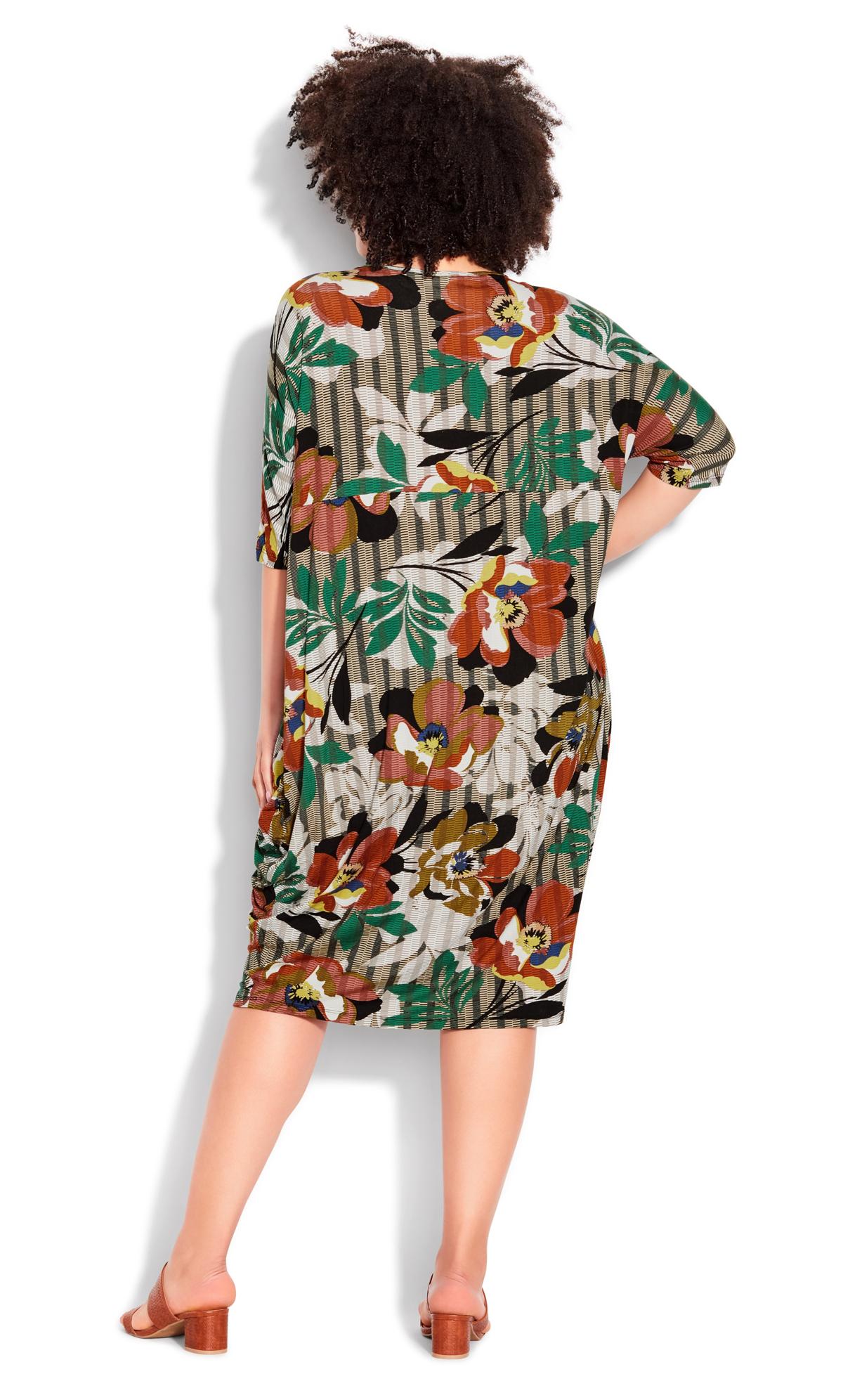 Evans Brown Stripe & Floral Mixed Print Midi Dress 2