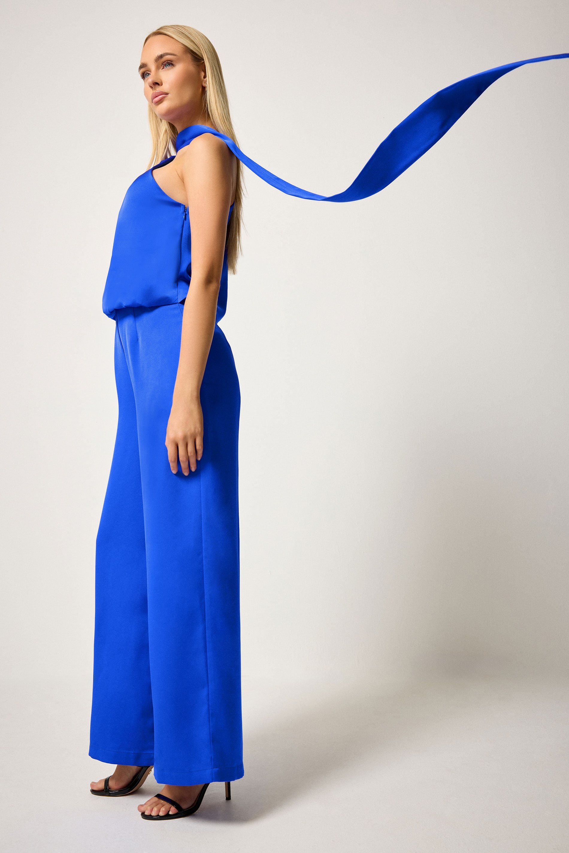 STAR Cobalt Blue Tie Neck Jumpsuit | StarByJM 3