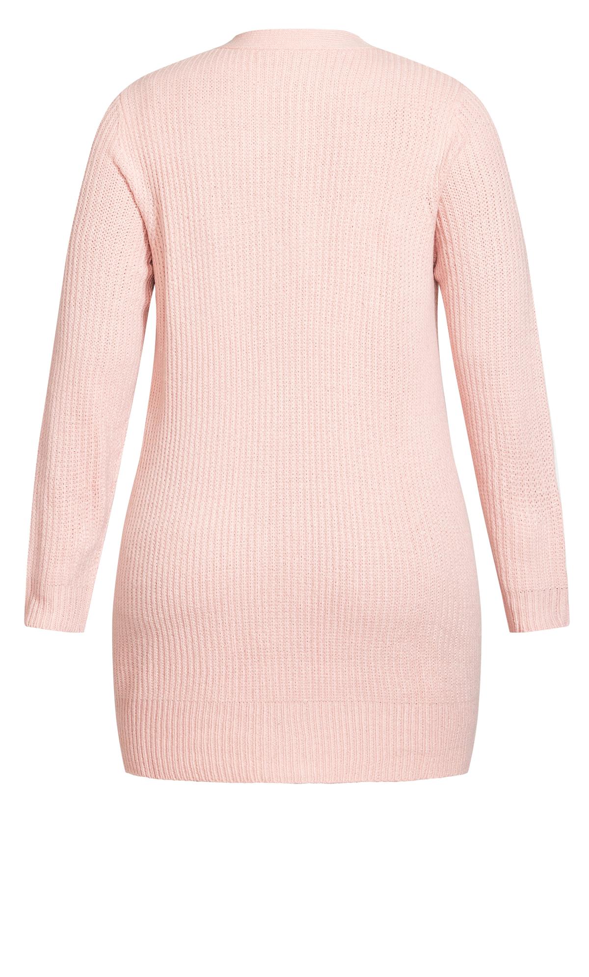 Evans Light Pink Button Through Knitted Cardigan | Evans 3