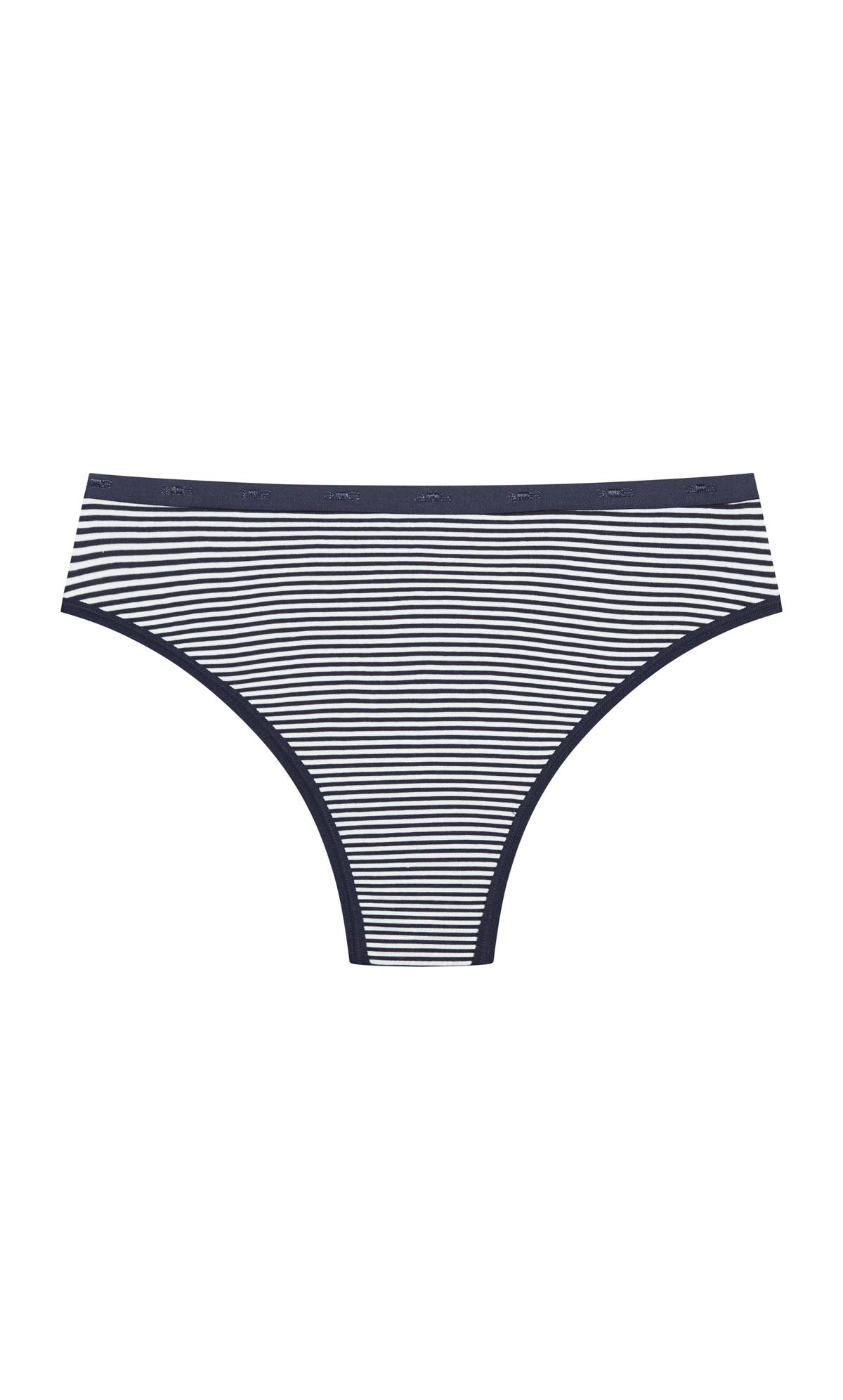 Evans Navy Cotton Stripe Thong 3