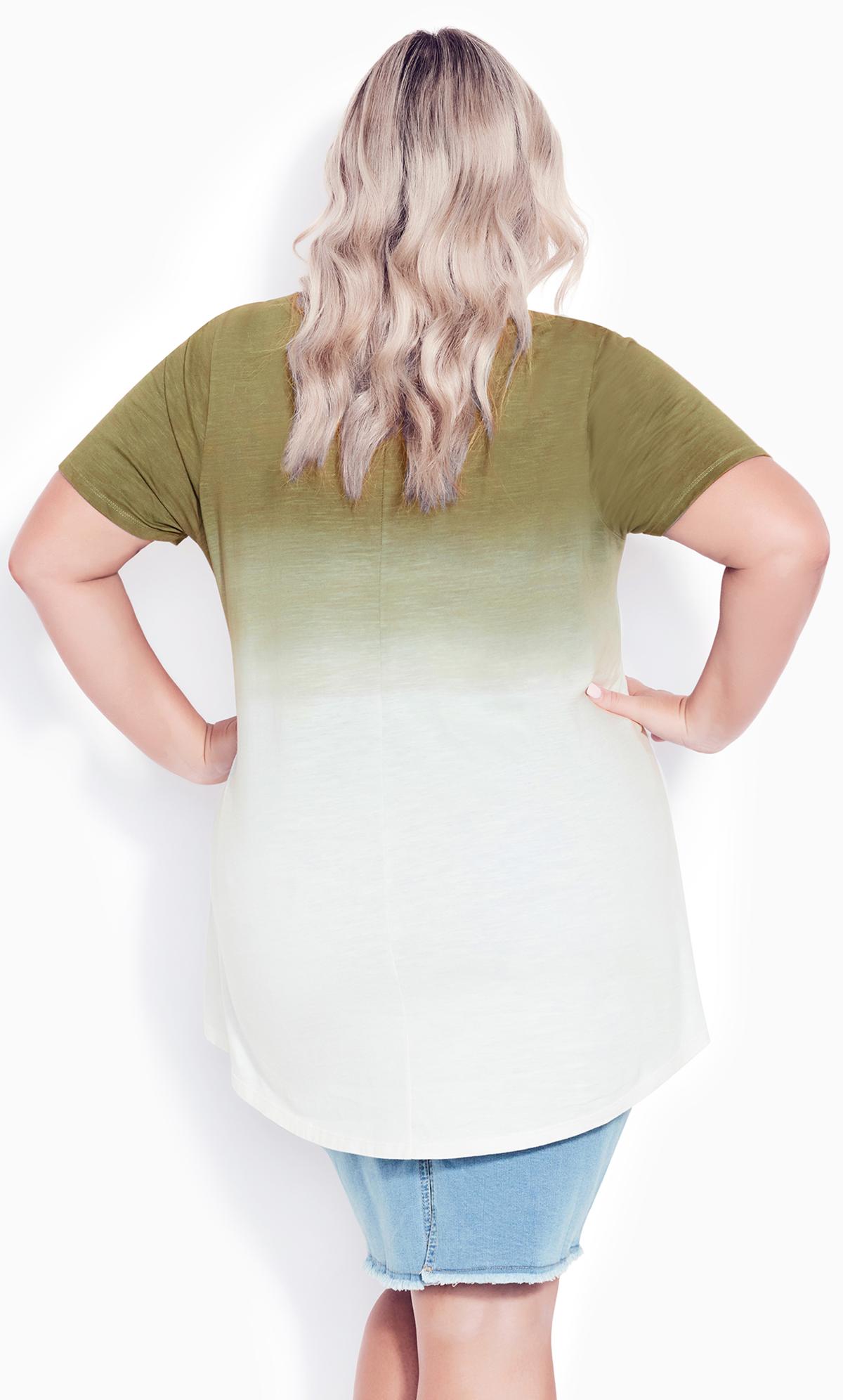 Evans Green Ombre Diamante Embellished T-Shirt 3