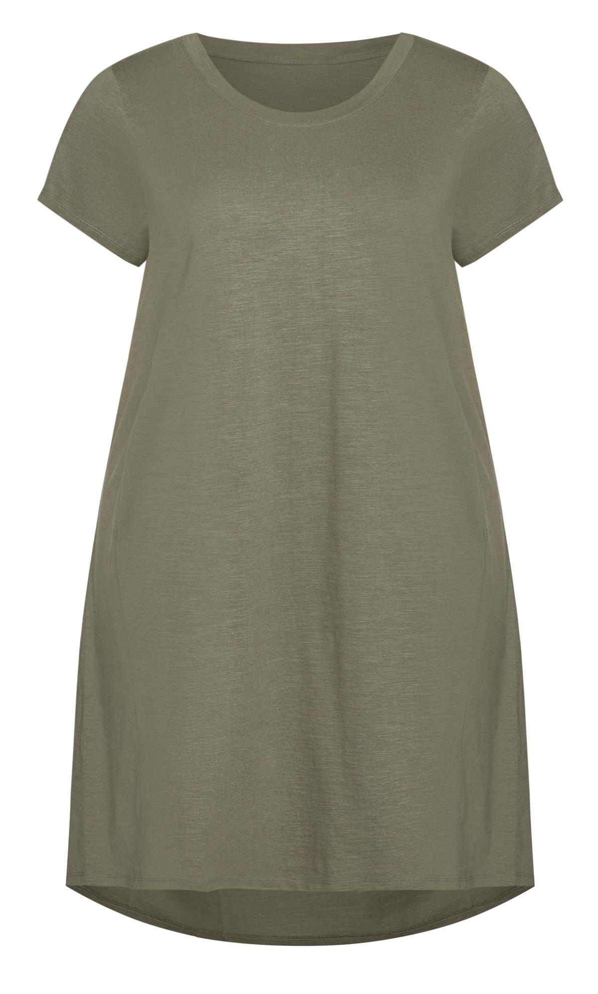 Evans Green Pocket Detail T-Shirt Dress 3
