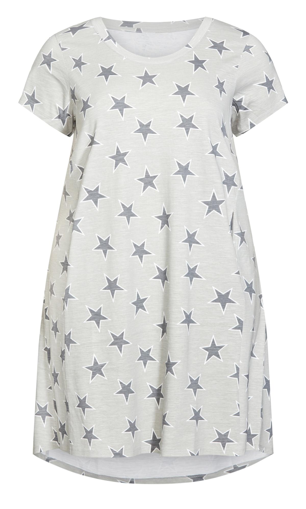 Evans Grey Star Print Pocket Midi Dress 3